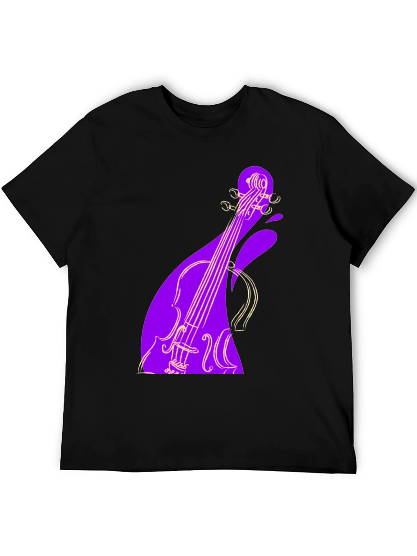 Violin Graphic Black Tee - Unique Music Lover Gift
