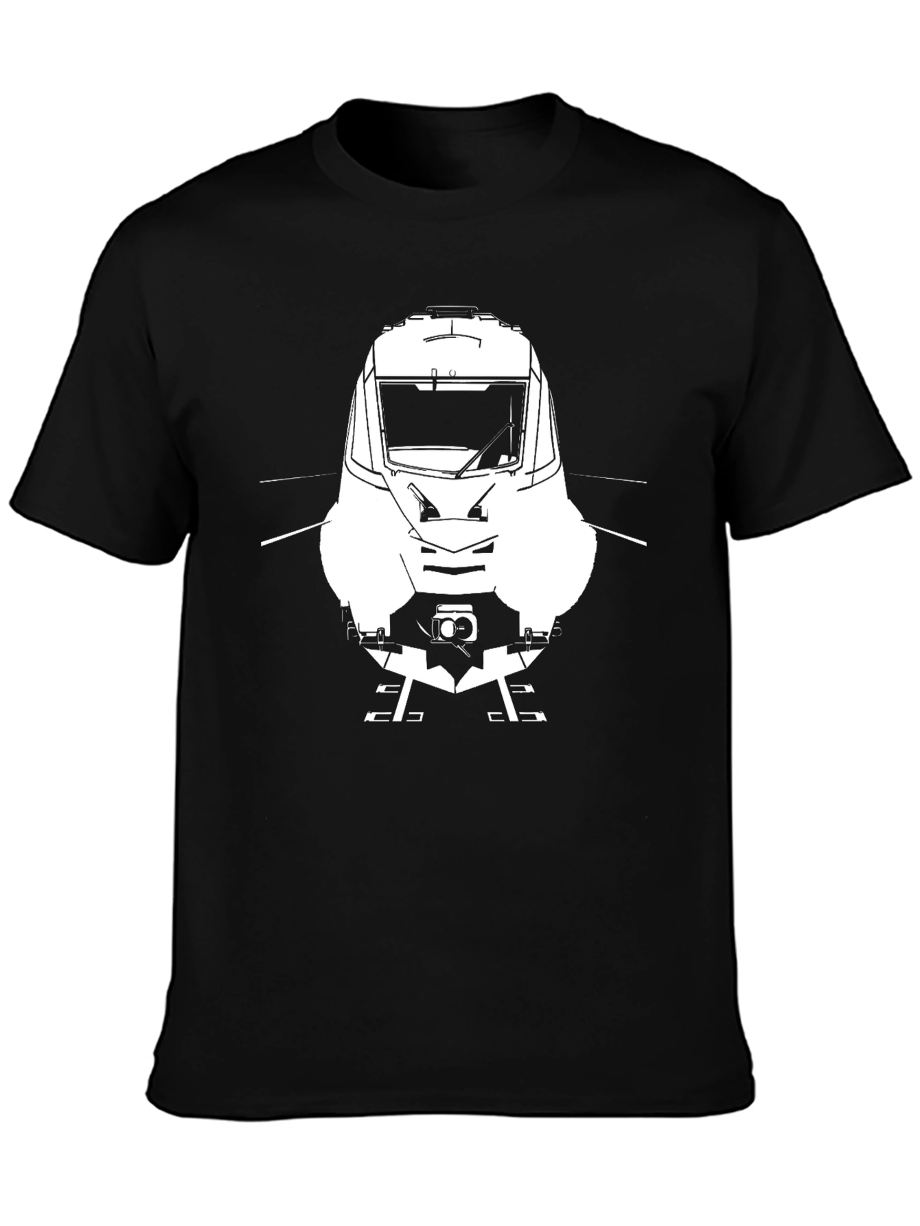 Train Graphic Tee - Black Cotton Comfort