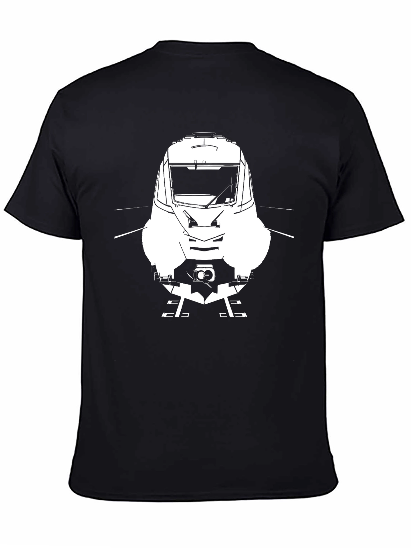 Train Graphic Tee - Black Cotton Comfort