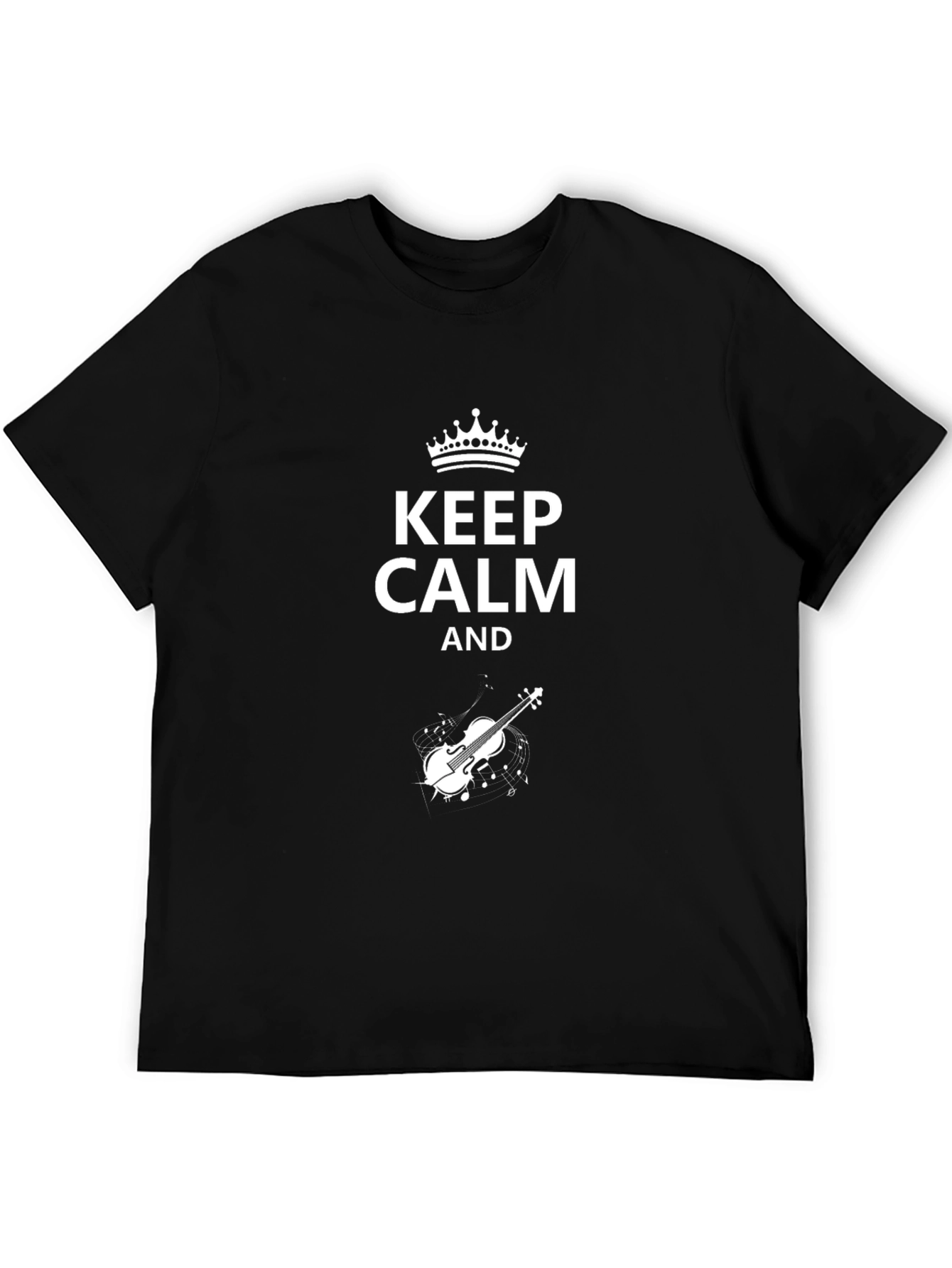 Keep Calm Violin T-Shirt - Black Cotton Tee
