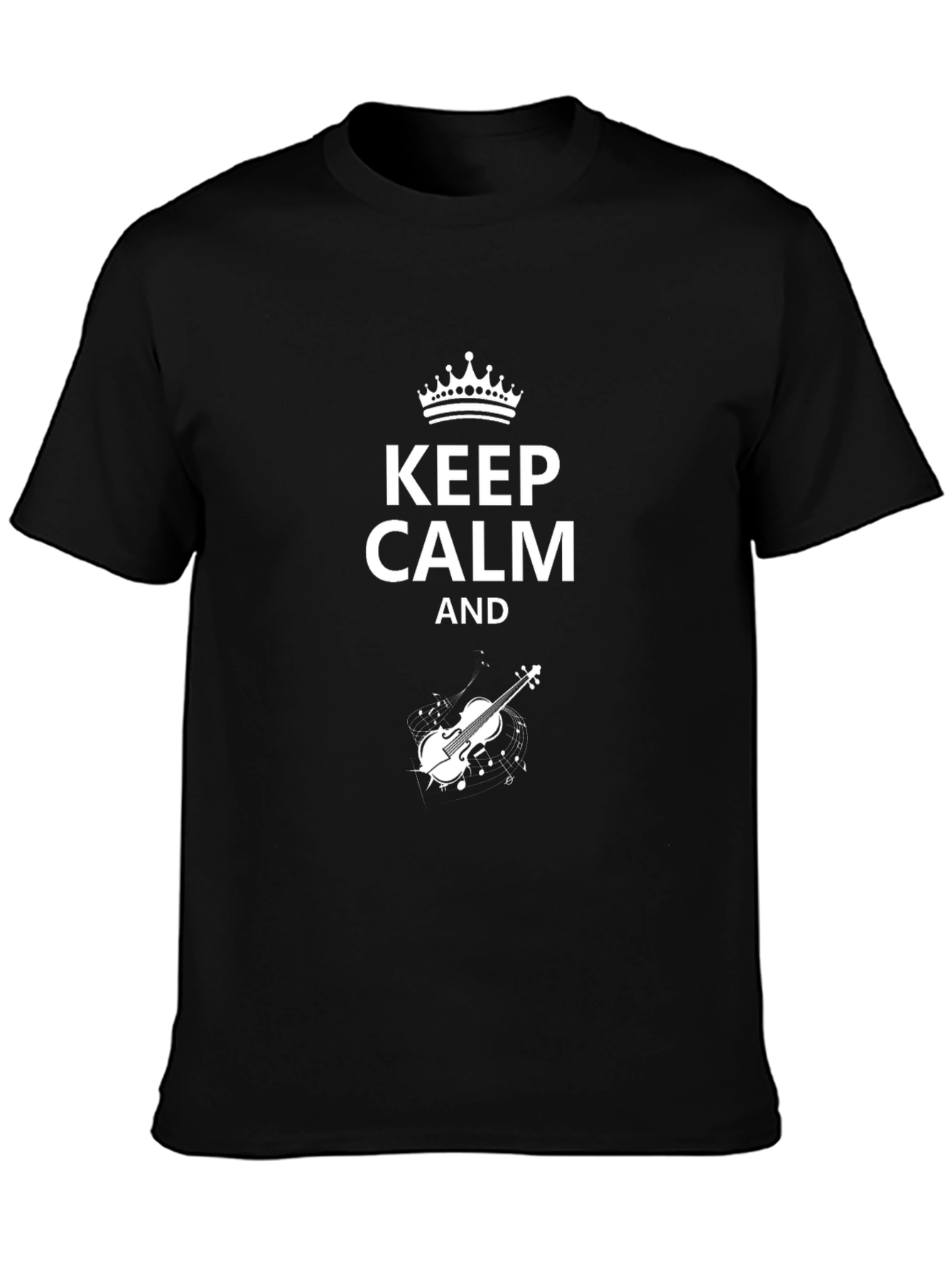 Keep Calm Violin T-Shirt - Black Cotton Tee
