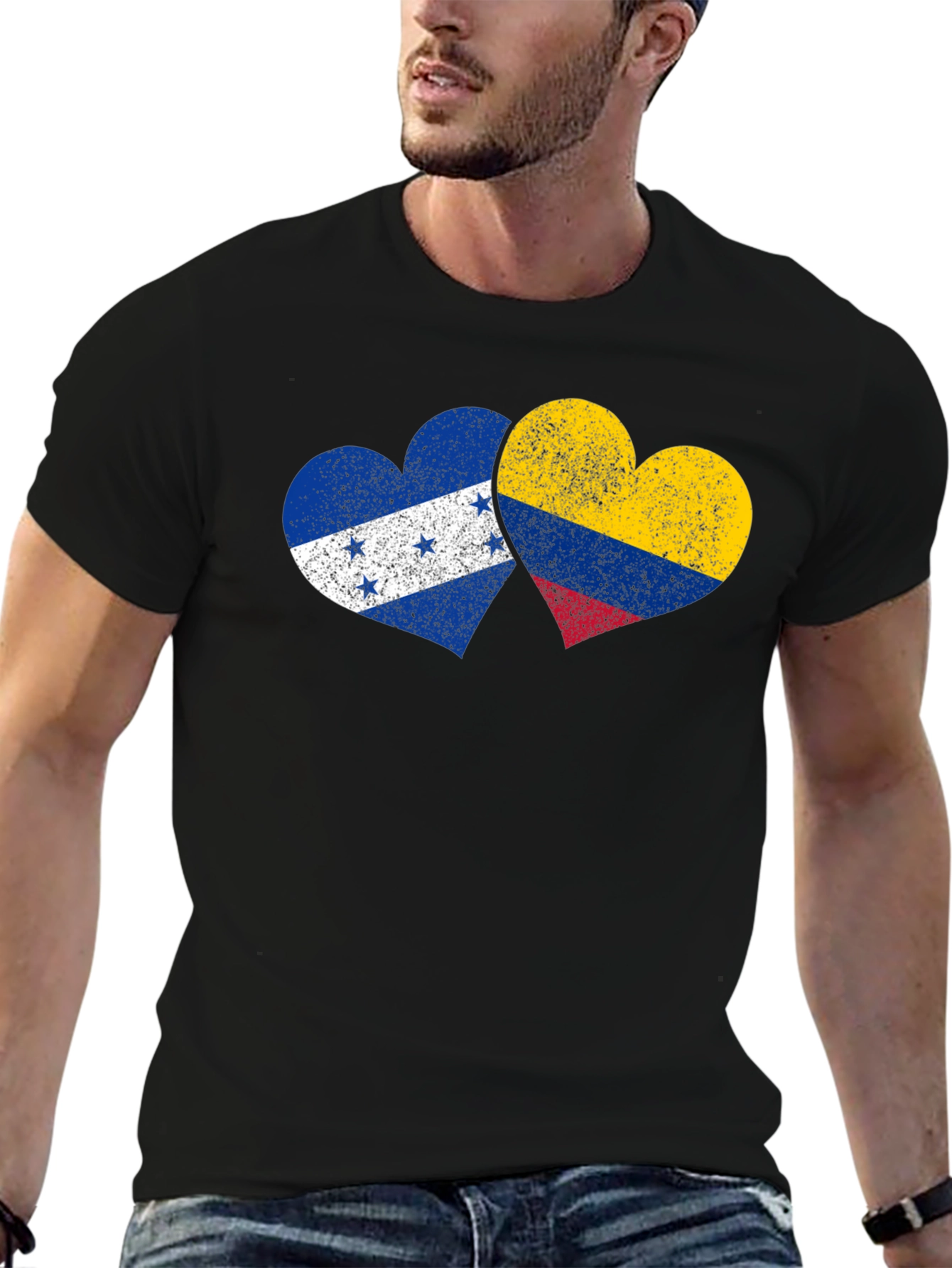 Honduras Colombia Flag Heart T-Shirt