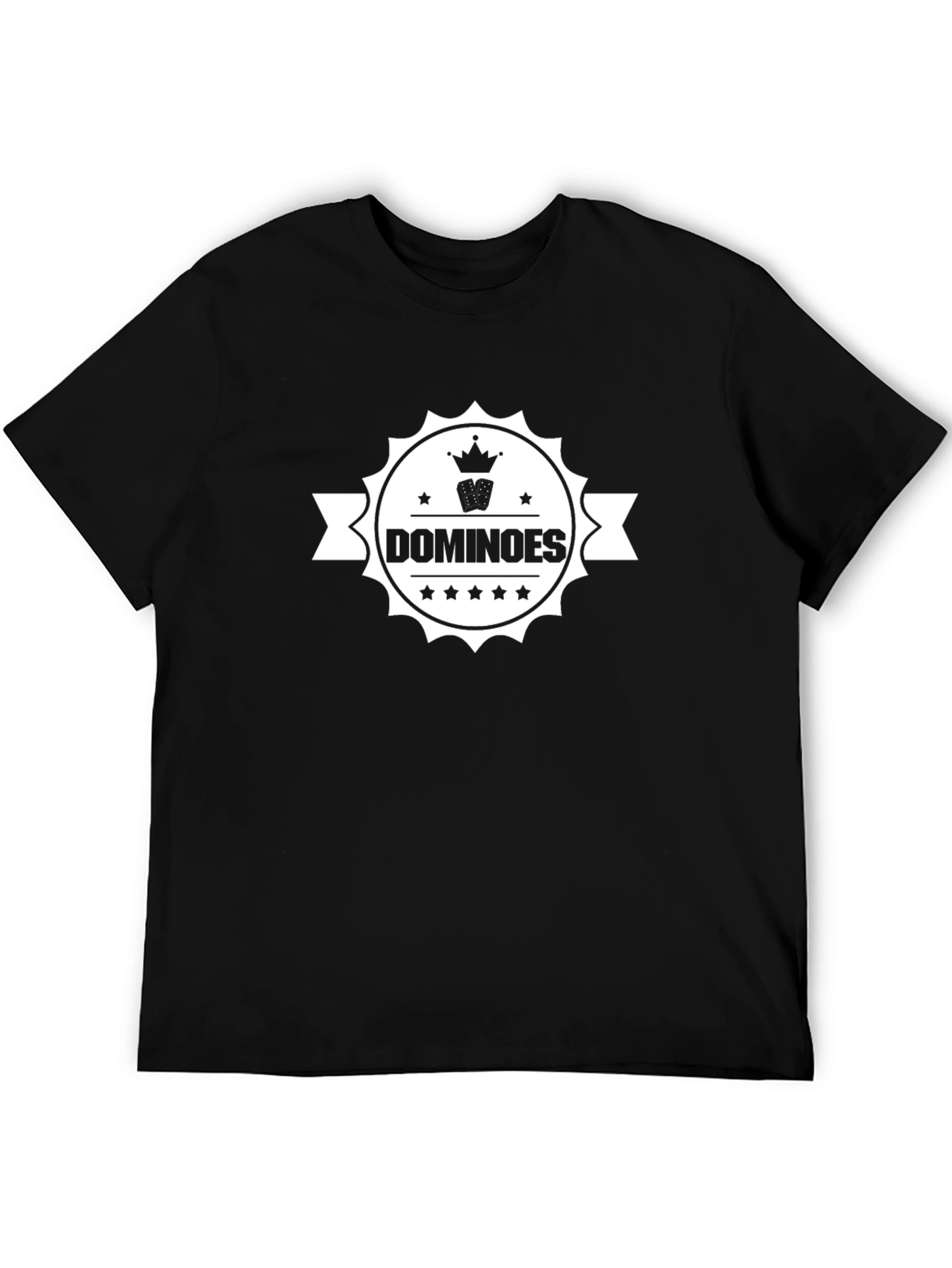 Dominoes Graphic Print Black T-Shirt