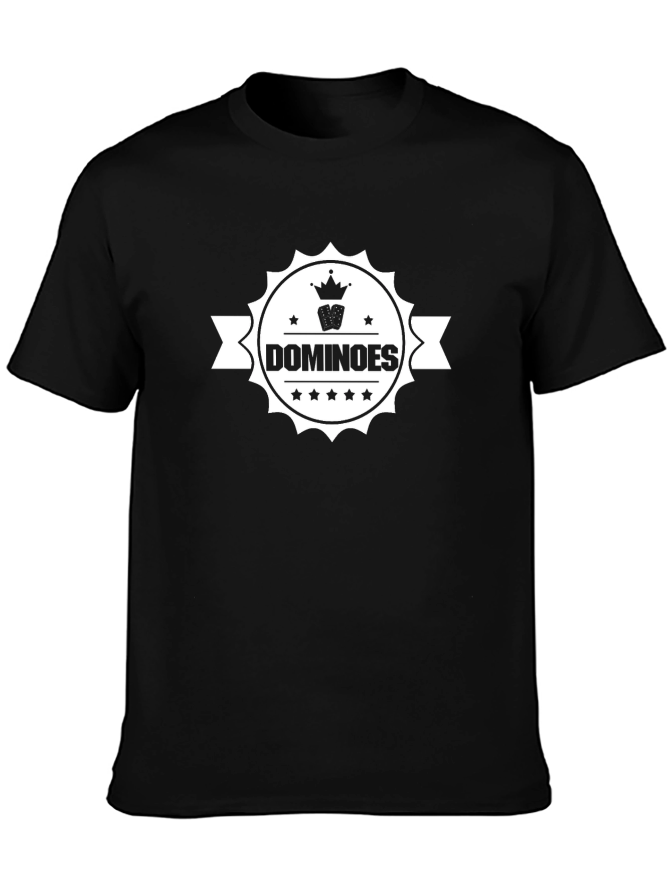 Dominoes Graphic Print Black T-Shirt