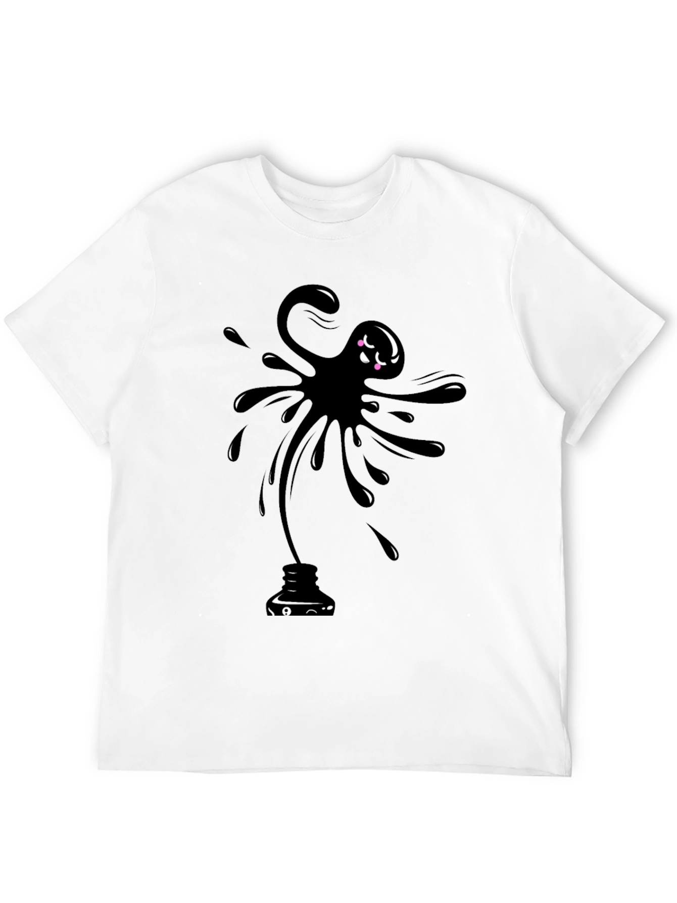 Ink Spill Graphic Tee - Black Cotton Comfort