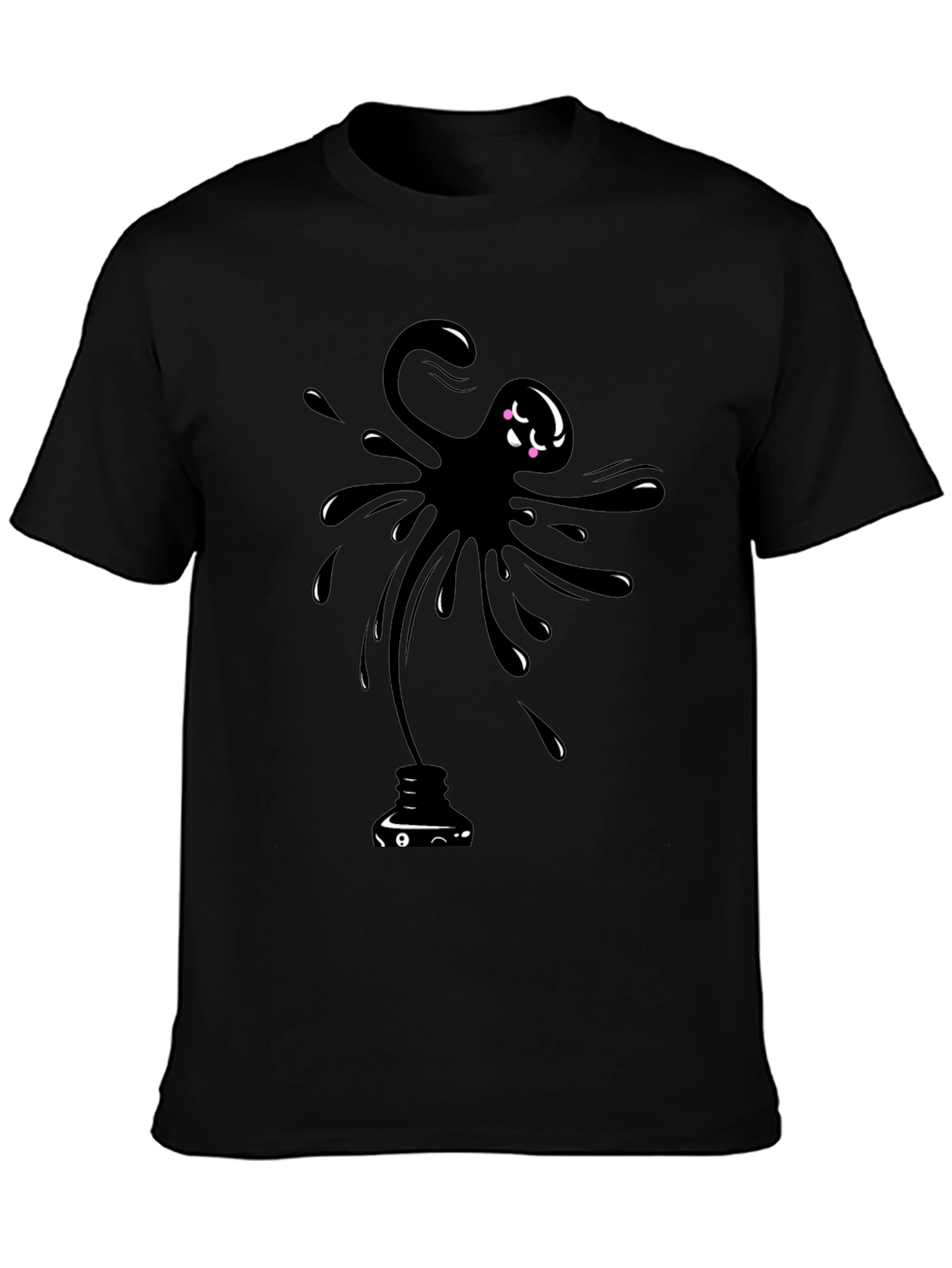 Ink Spill Graphic Tee - Black Cotton Comfort