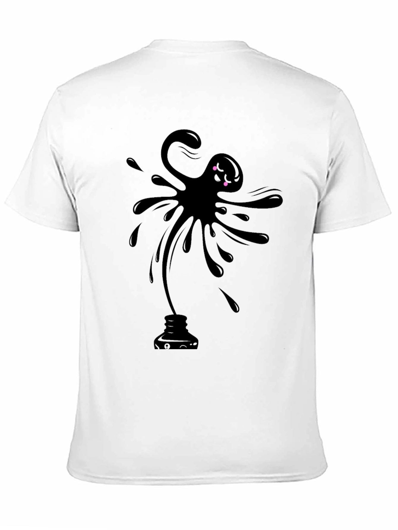 Ink Spill Graphic Tee - Black Cotton Comfort
