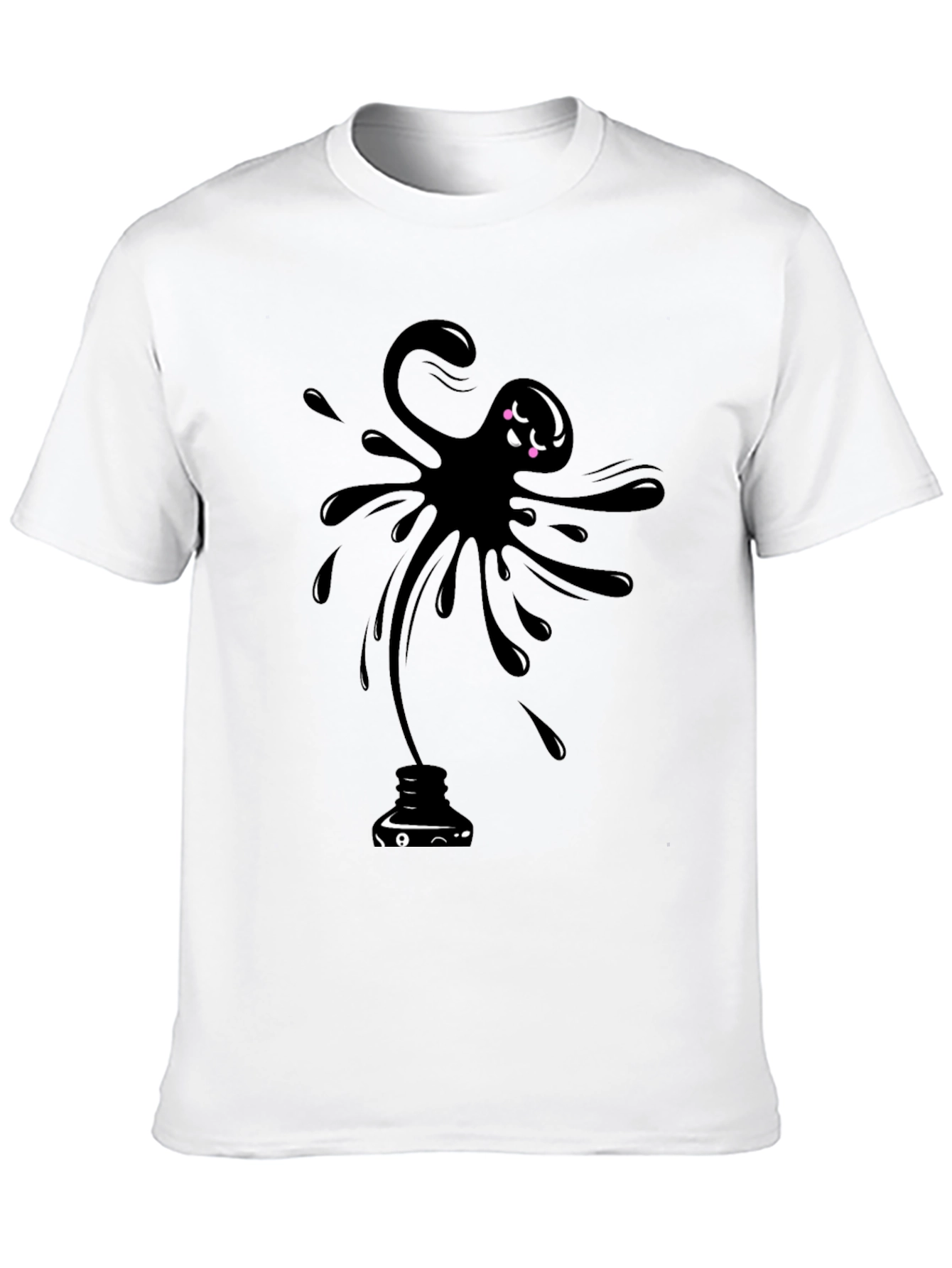 Ink Spill Graphic Tee - Black Cotton Comfort