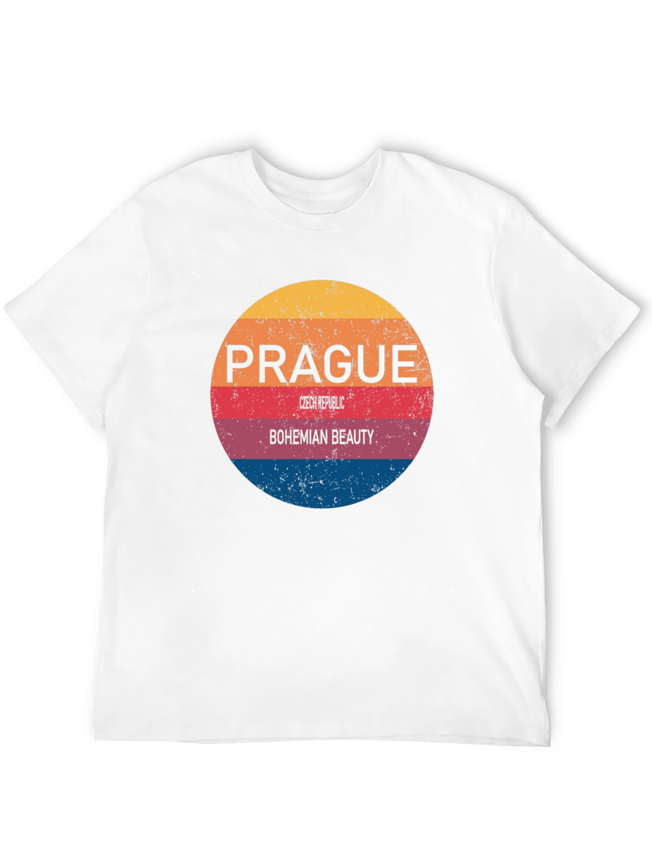 Prague Bohemian Beauty Mens Black T-Shirt