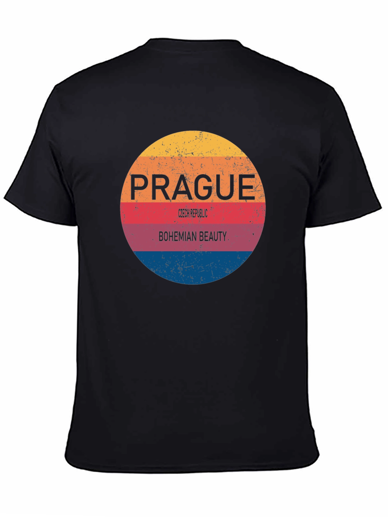 Prague Bohemian Beauty Mens Black T-Shirt
