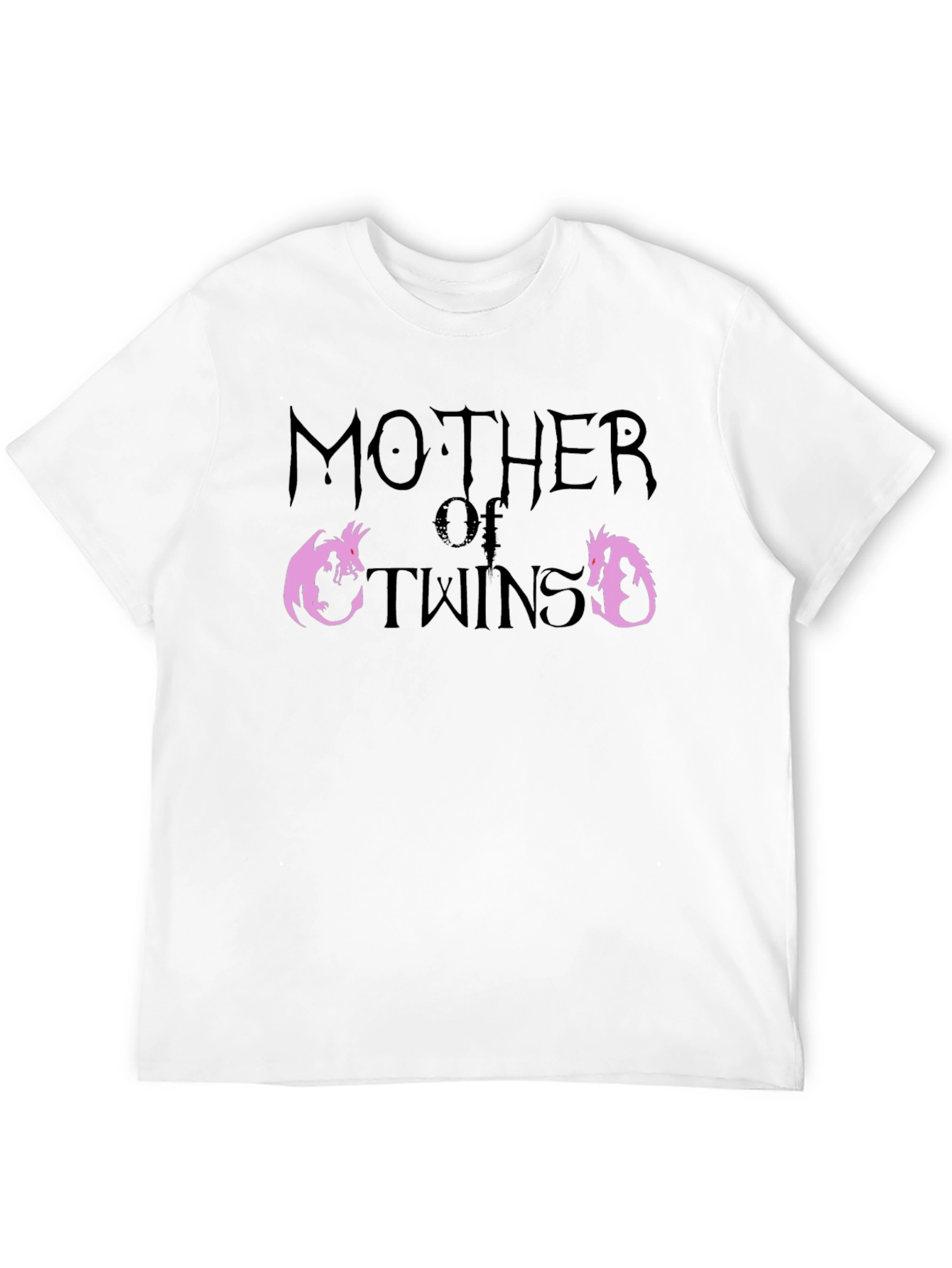 Mother of Twins Dragon Graphic Black T-Shirt