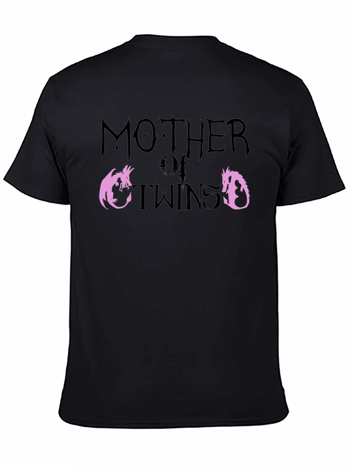 Mother of Twins Dragon Graphic Black T-Shirt