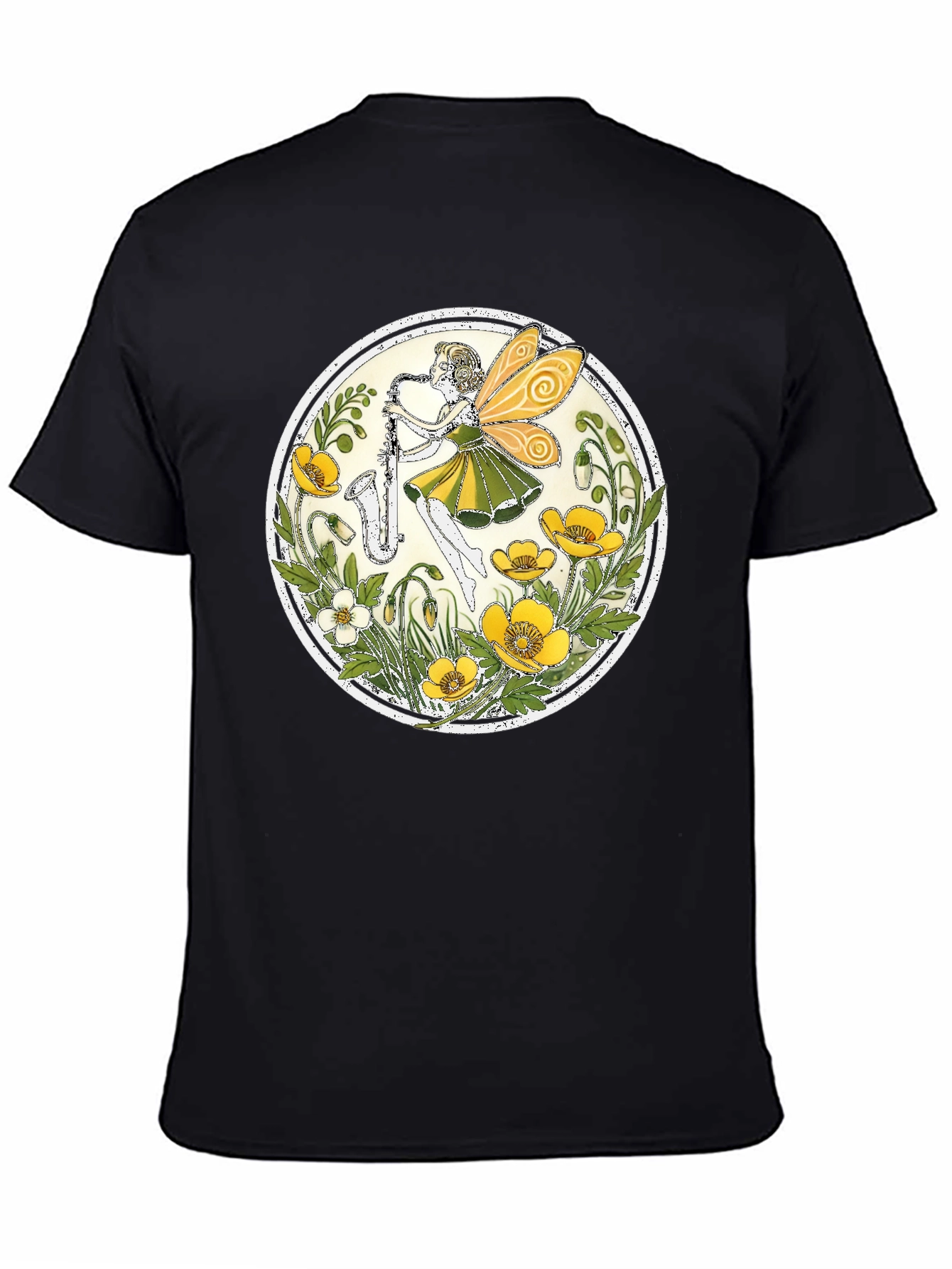 Fairy Saxophone T-Shirt - Floral Design