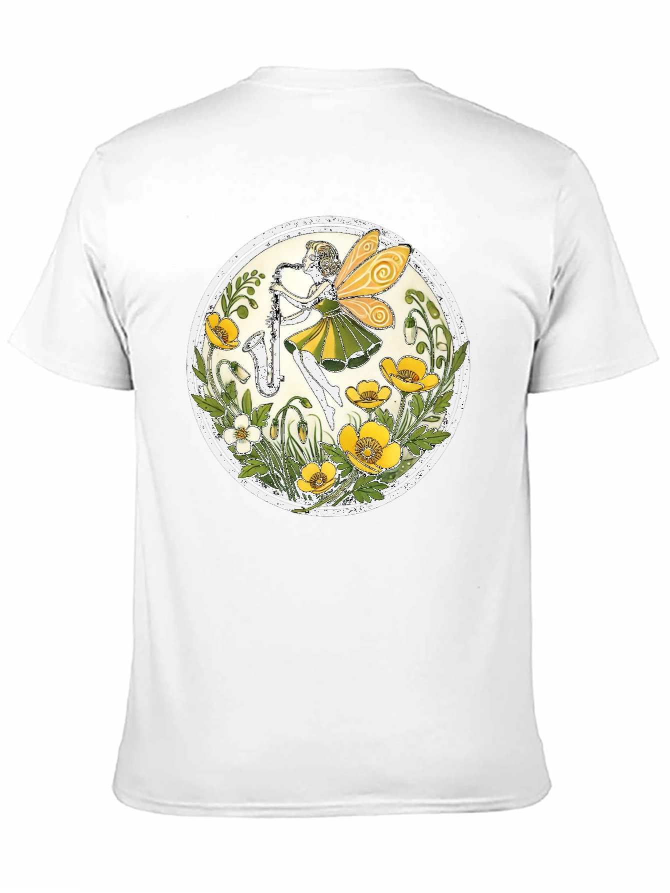 Fairy Saxophone T-Shirt - Floral Design