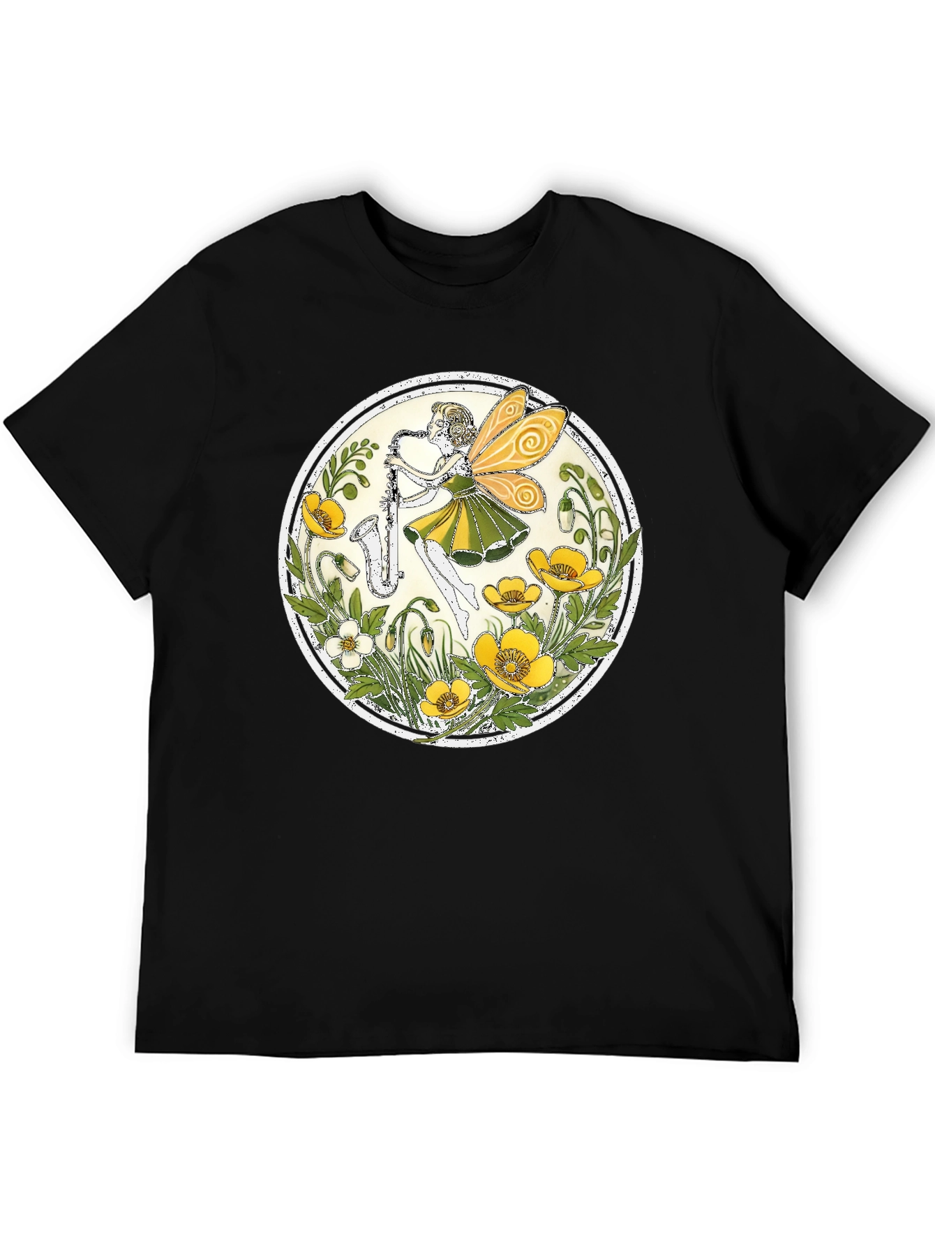 Fairy Saxophone T-Shirt - Floral Design