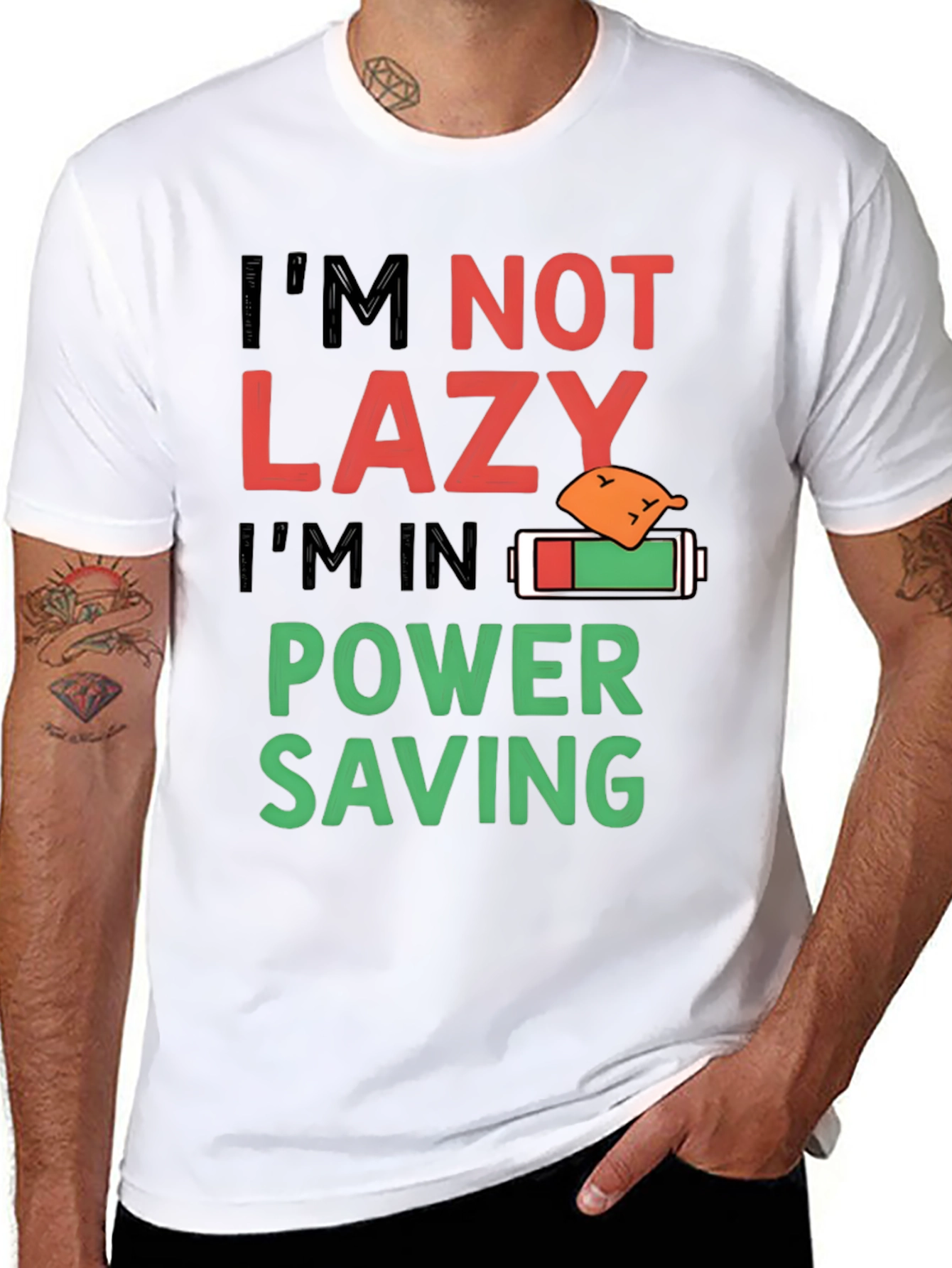 Funny Im Not Lazy Power Saving Mode T-Shirt