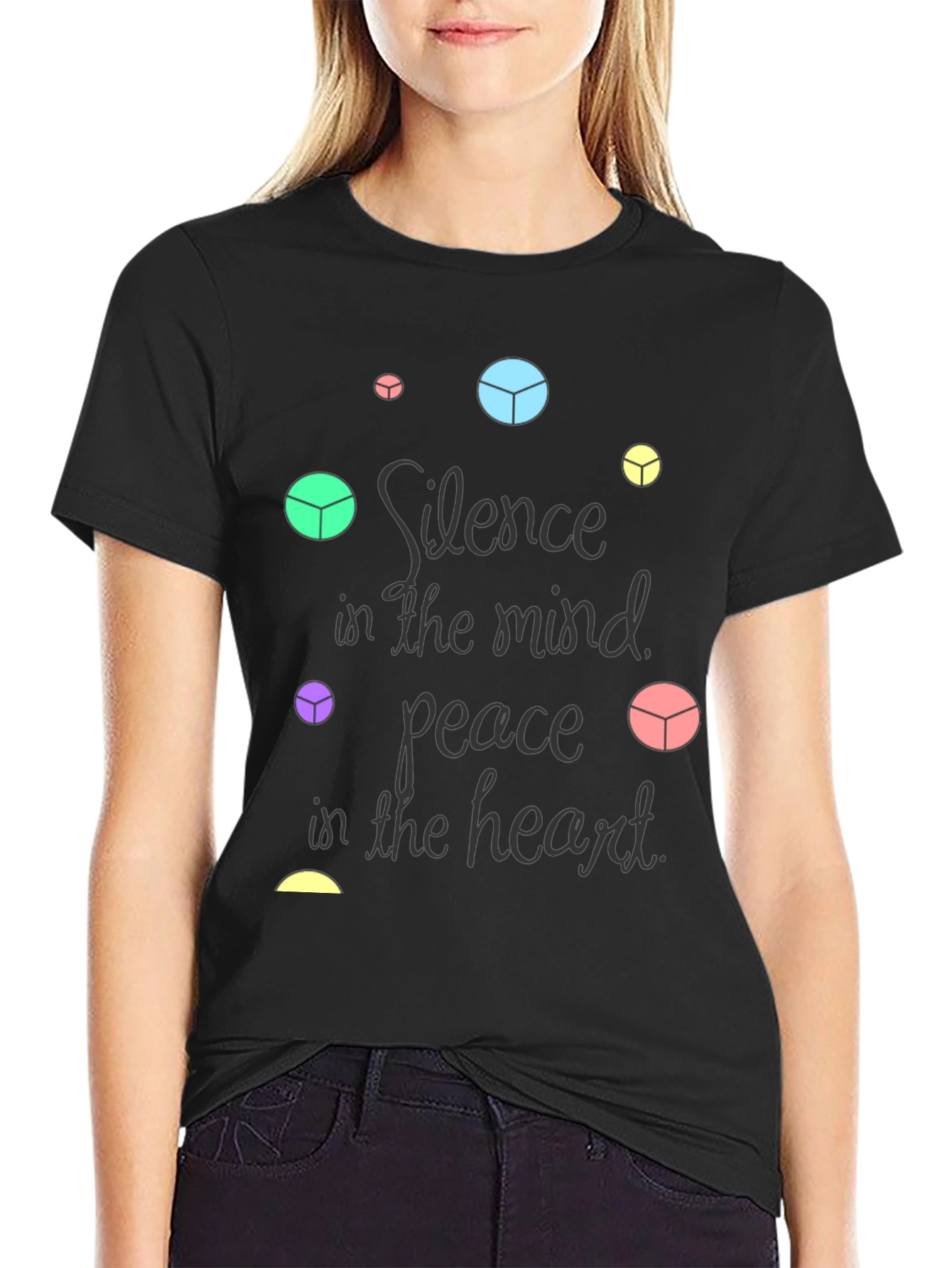 Peace in Mind Graphic Black T-Shirt