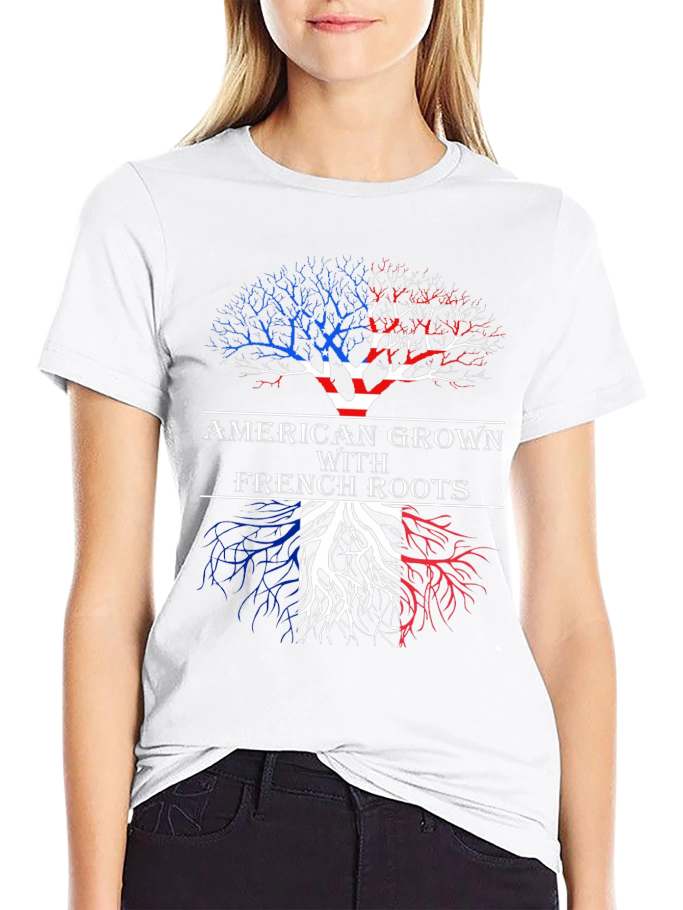 American Grown With French Roots Graphic T-Shirt