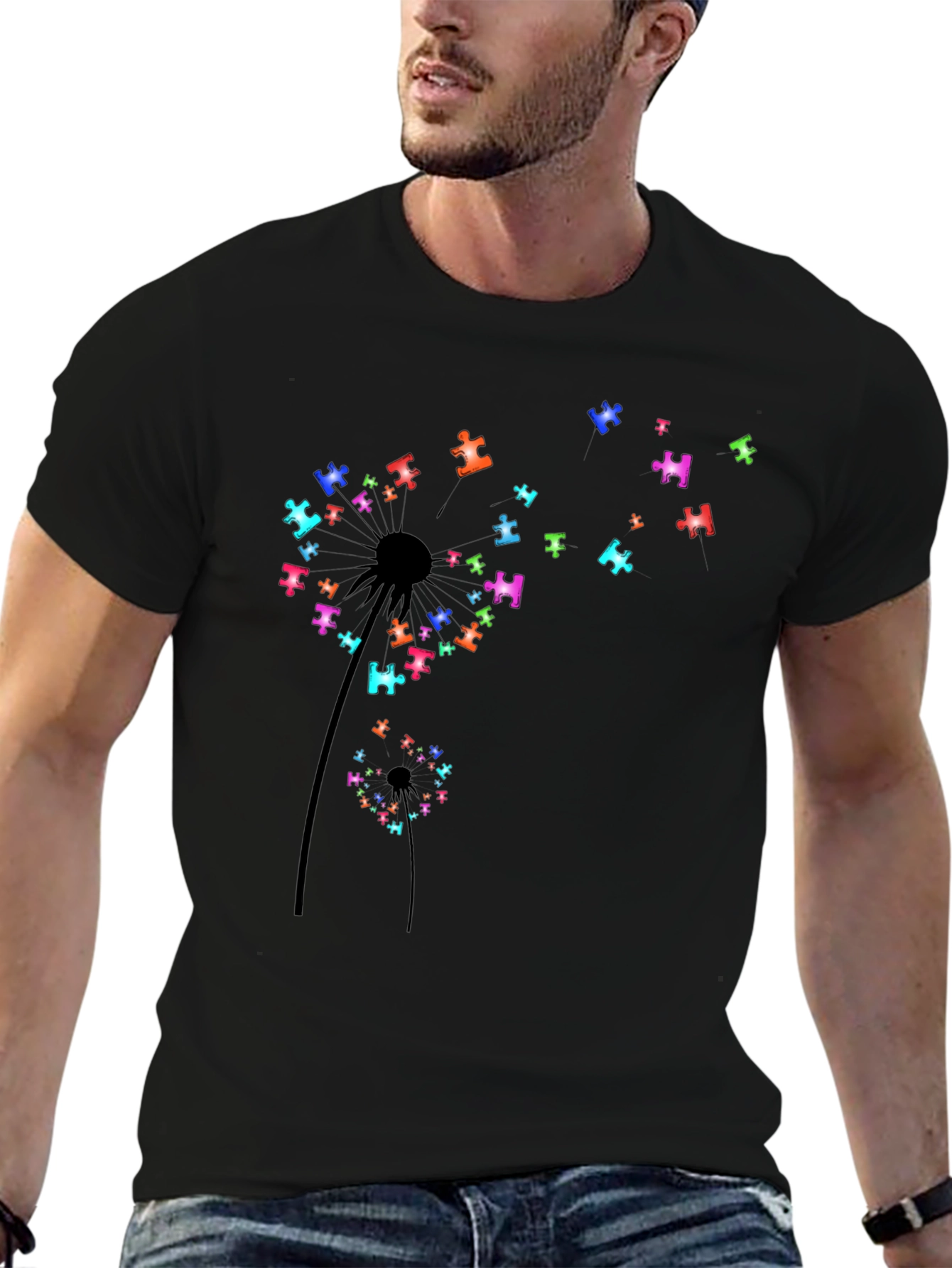 Dandelion Puzzle Piece T-Shirt - Autism Awareness