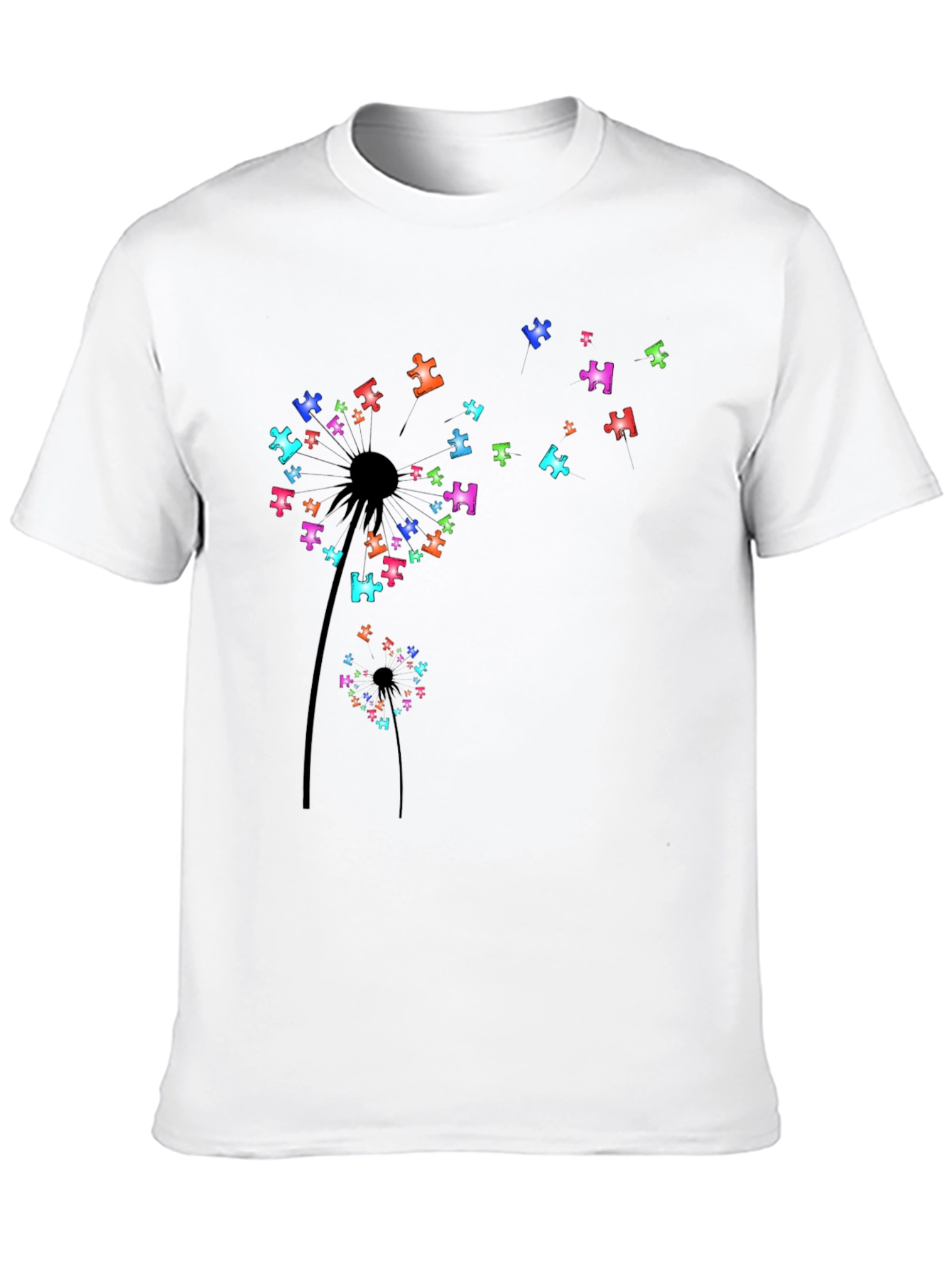 Dandelion Puzzle Piece T-Shirt - Autism Awareness