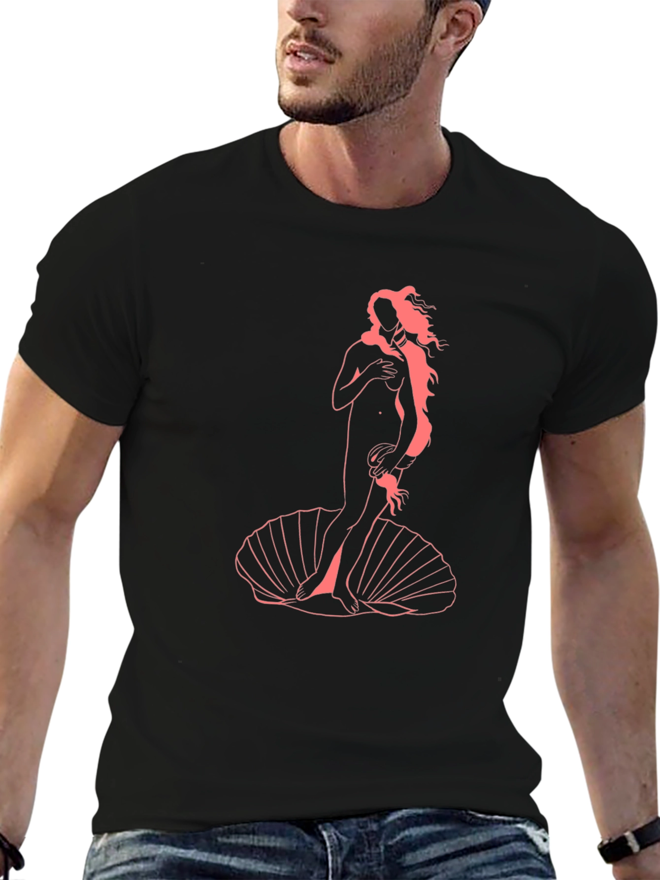 Birth of Venus Graphic Tee - Black Cotton T-Shirt