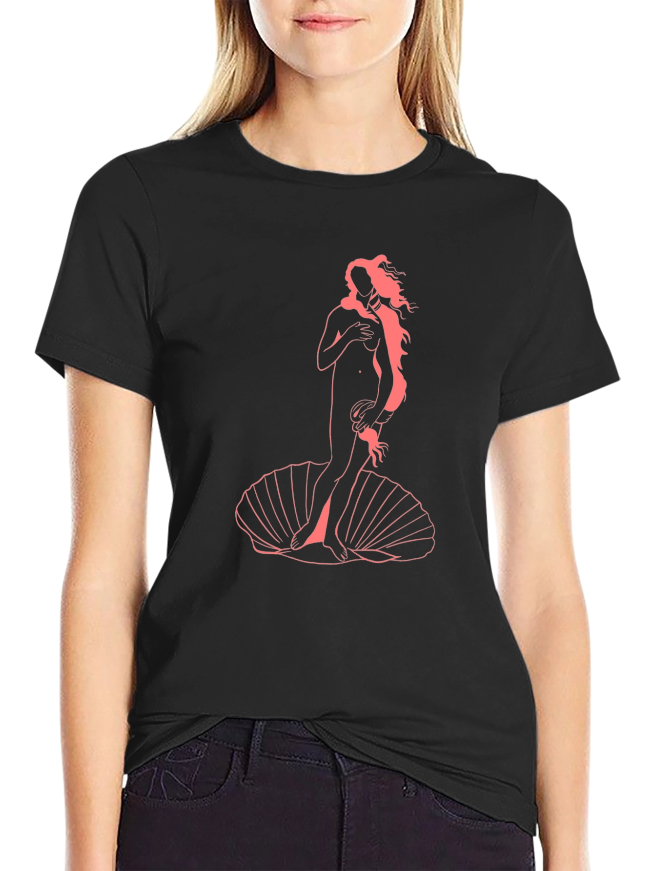 Birth of Venus Graphic Tee - Black Cotton T-Shirt