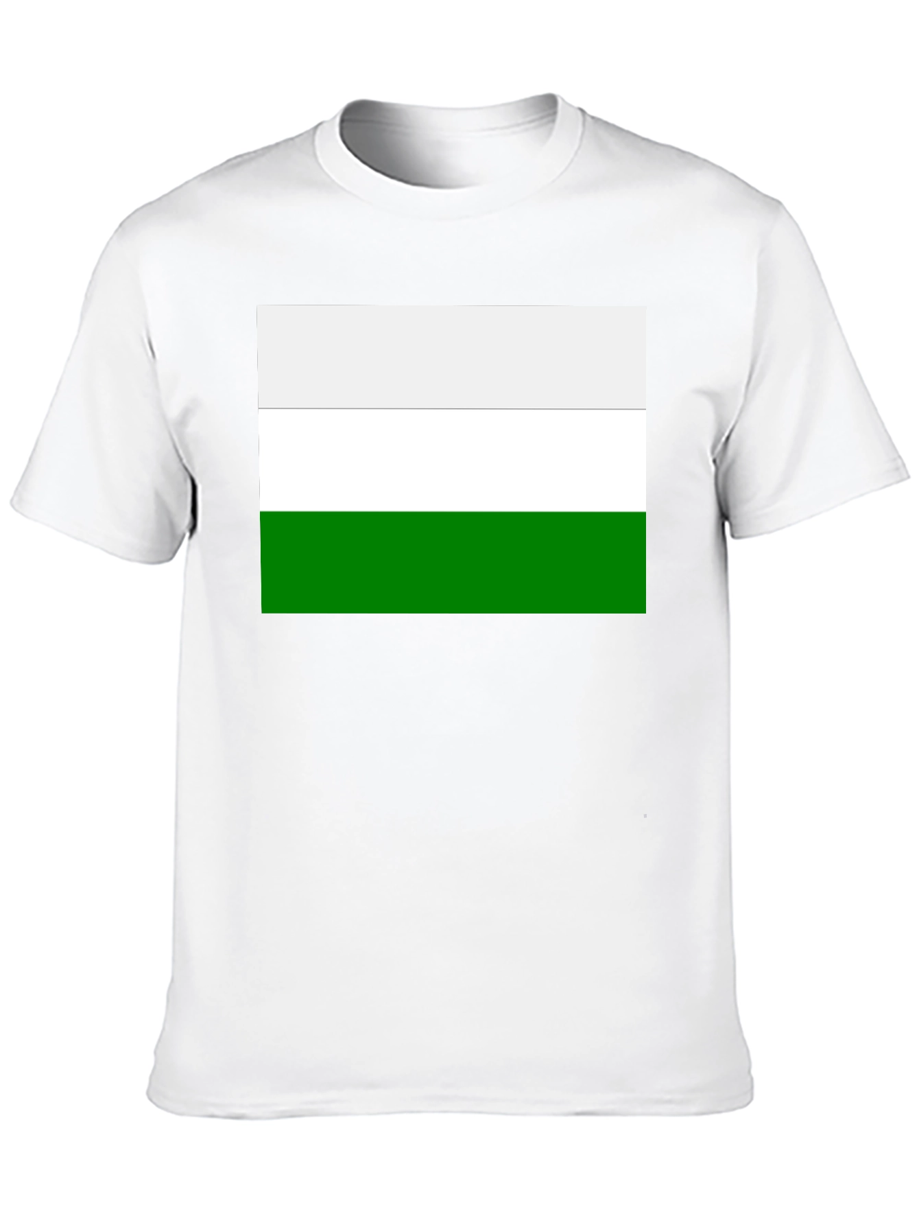Minimalist White and Green Stripe T-Shirt