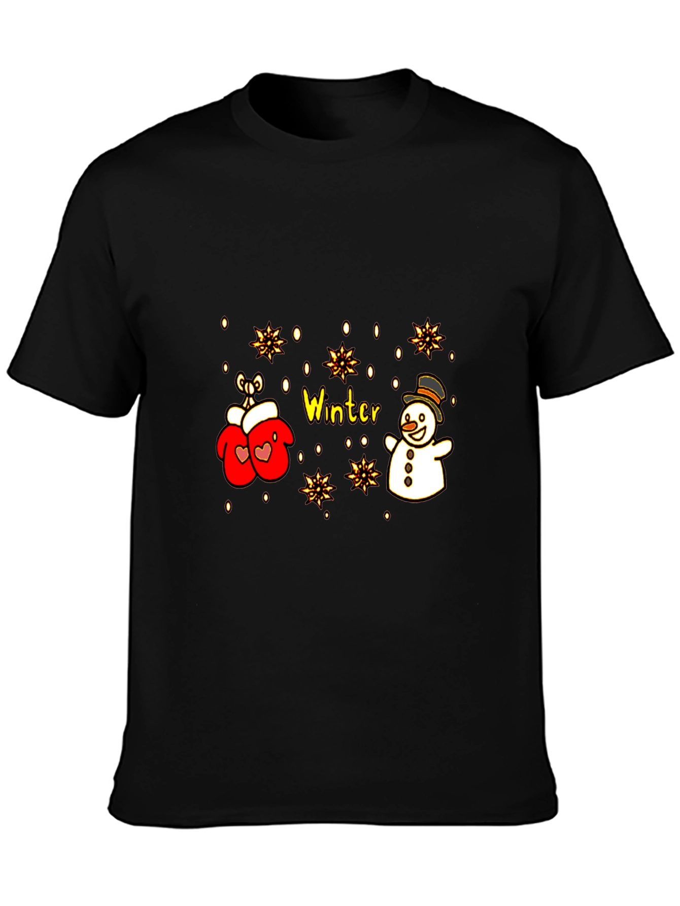 Winter Wonderland T-Shirt: Snowman and Mittens
