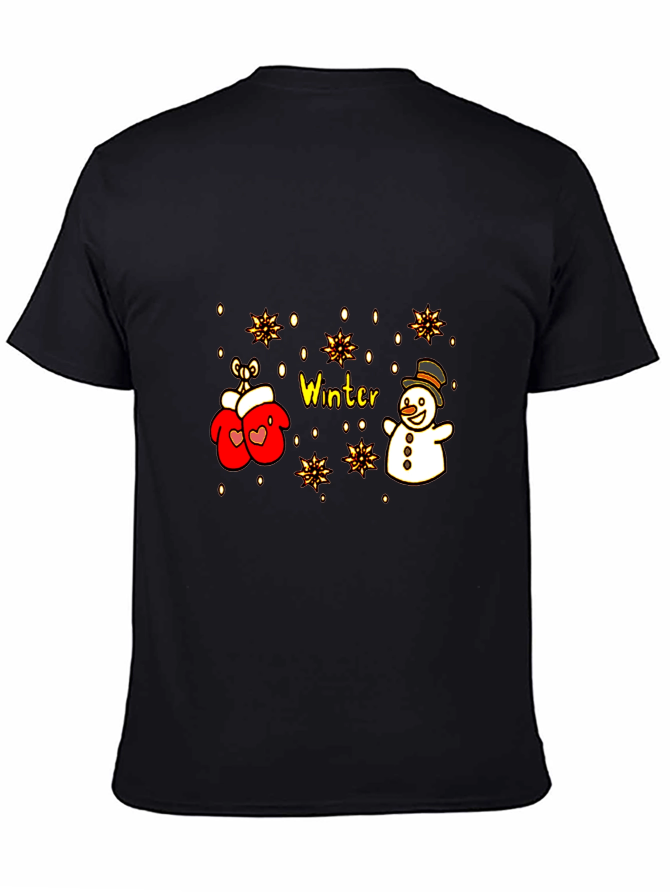 Winter Wonderland T-Shirt: Snowman and Mittens