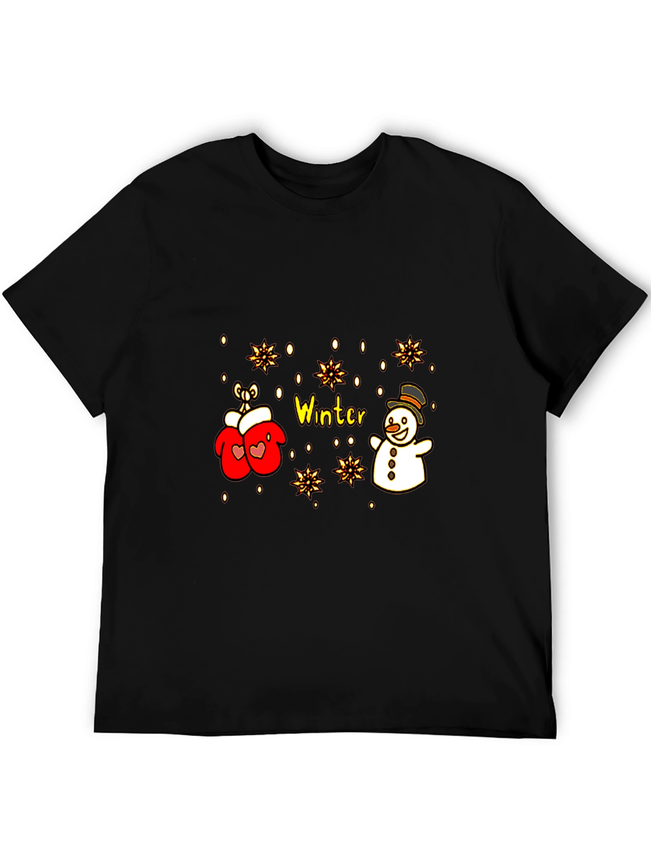 Winter Wonderland T-Shirt: Snowman and Mittens