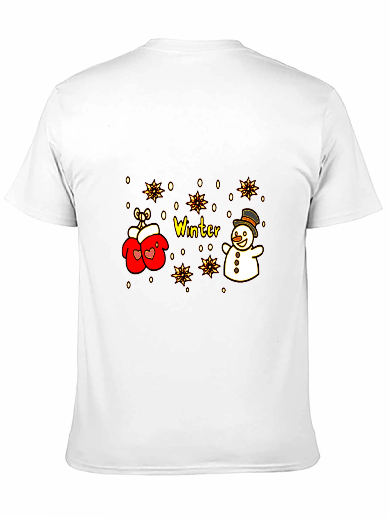 Winter Wonderland T-Shirt: Snowman and Mittens