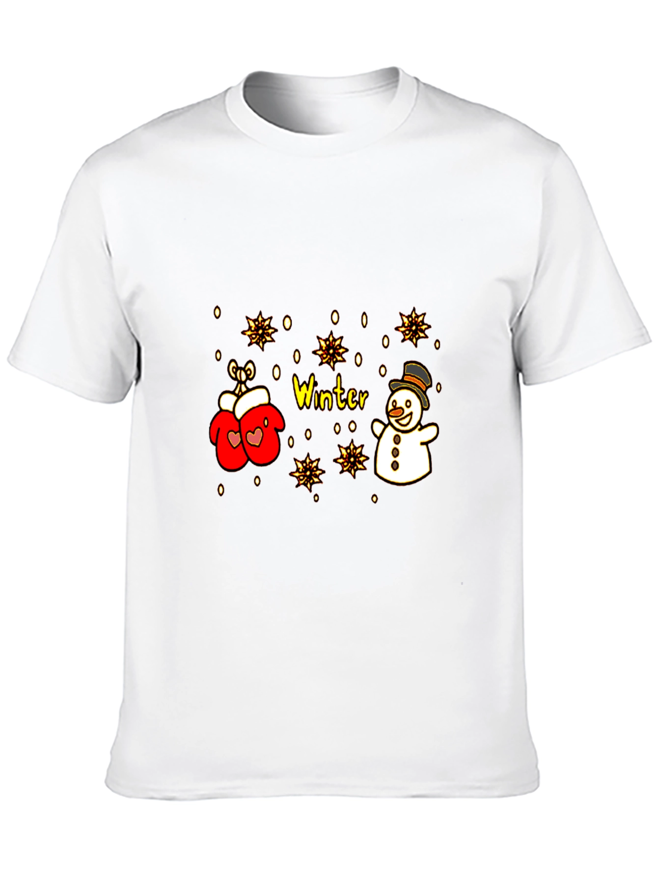 Winter Wonderland T-Shirt: Snowman and Mittens