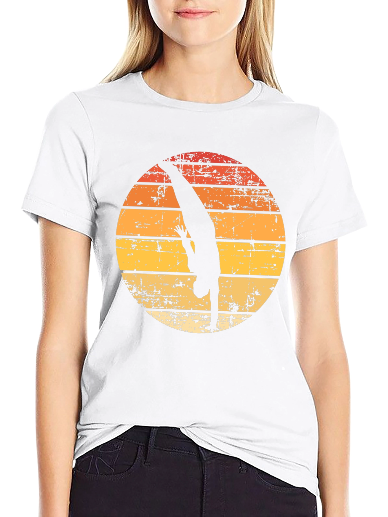 Sunset Diver Graphic Tee - Retro Style