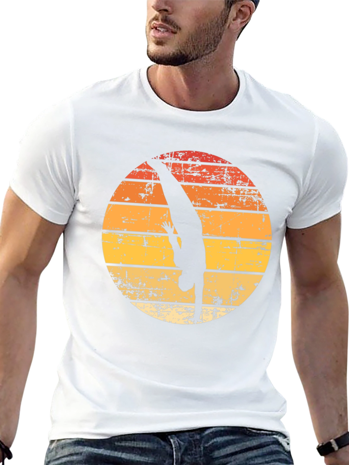 Sunset Diver Graphic Tee - Retro Style