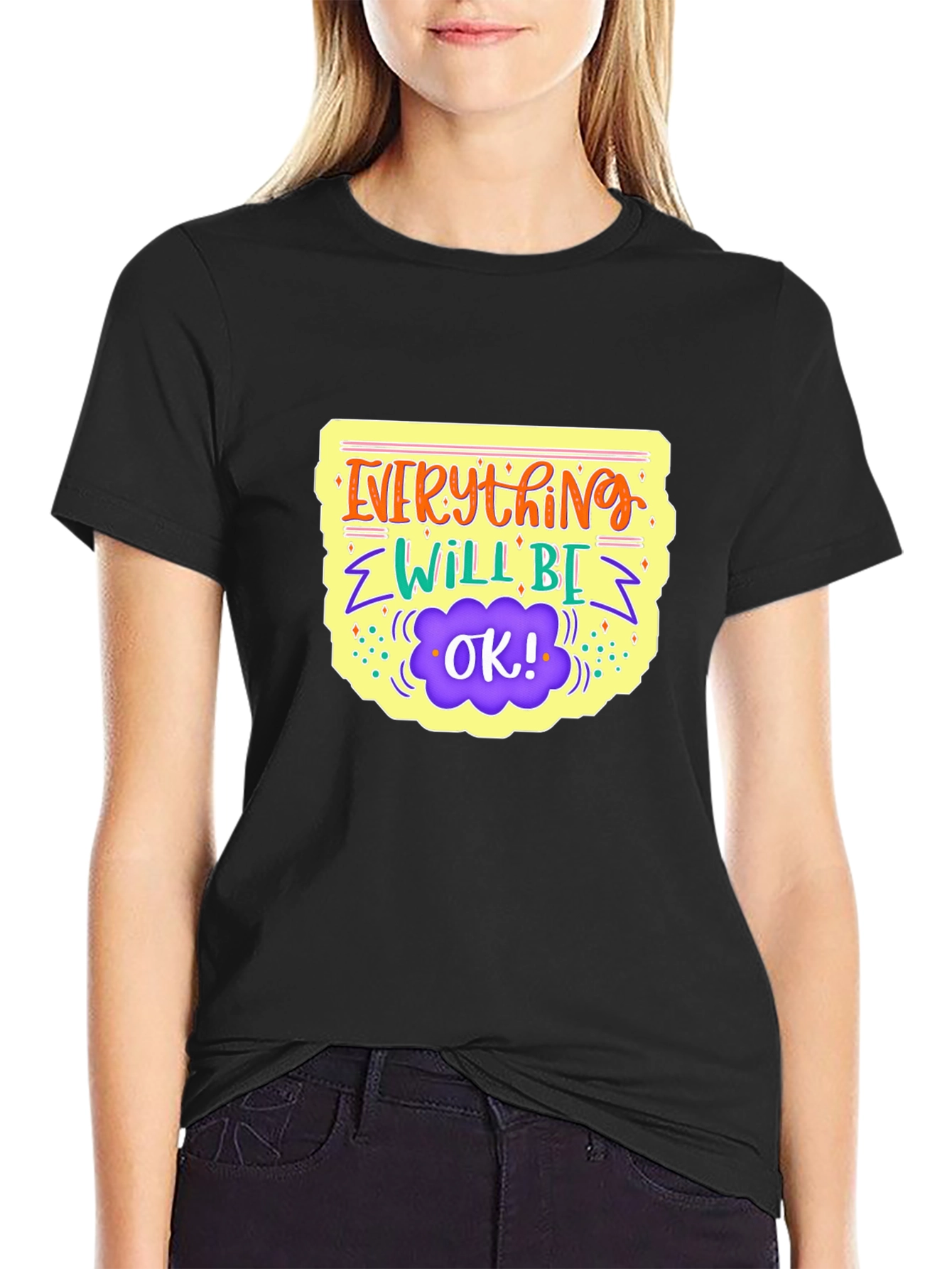 Everything Will Be Ok Black Graphic Tee