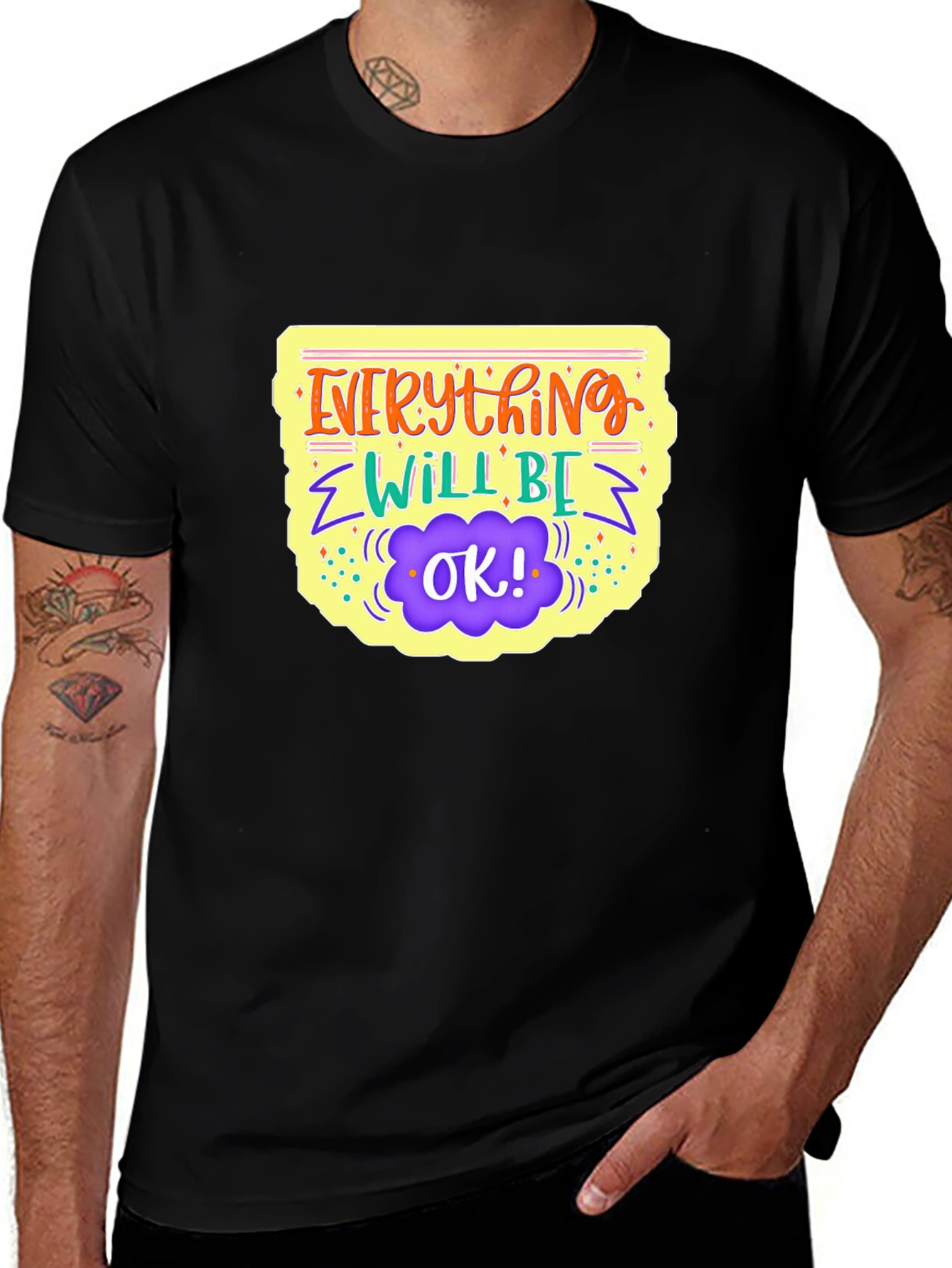 Everything Will Be Ok Black Graphic Tee