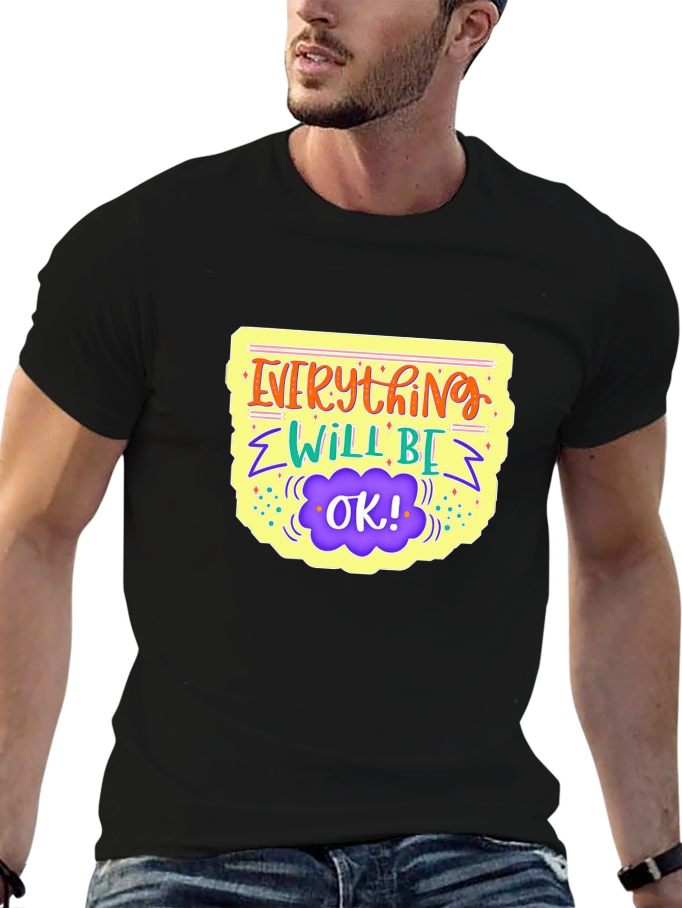 Everything Will Be Ok Black Graphic Tee