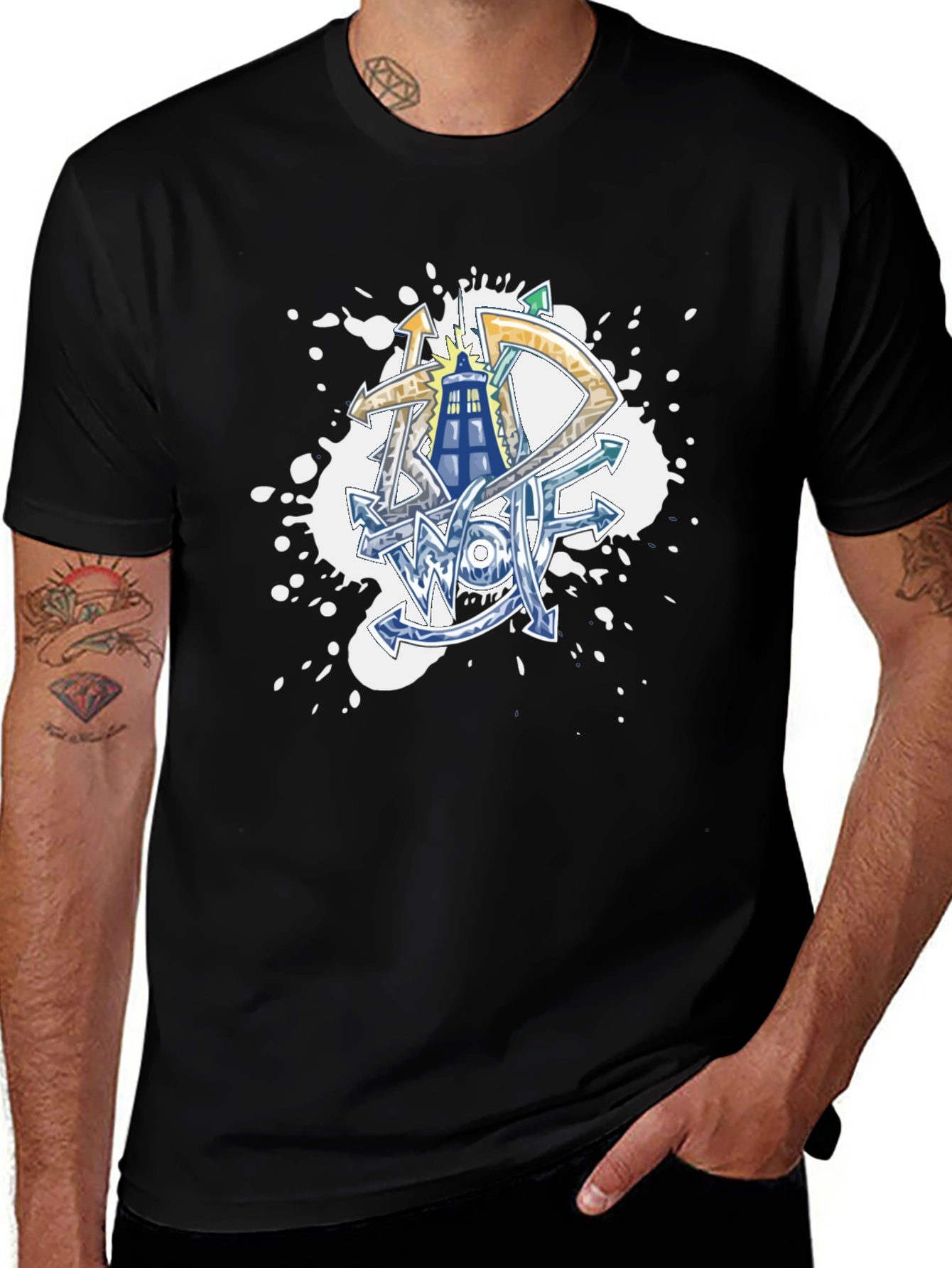 Doctor Who Graffiti Art Black T-Shirt