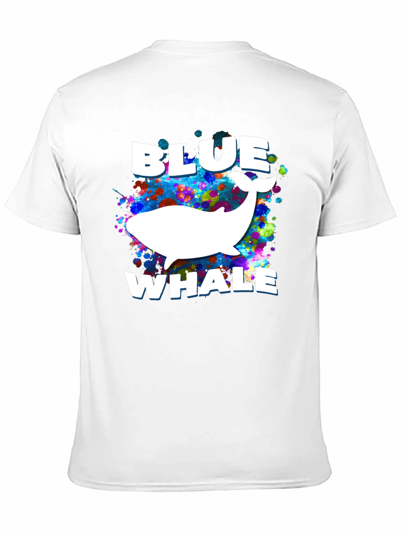 Blue Whale Graphic Print Black T-Shirt