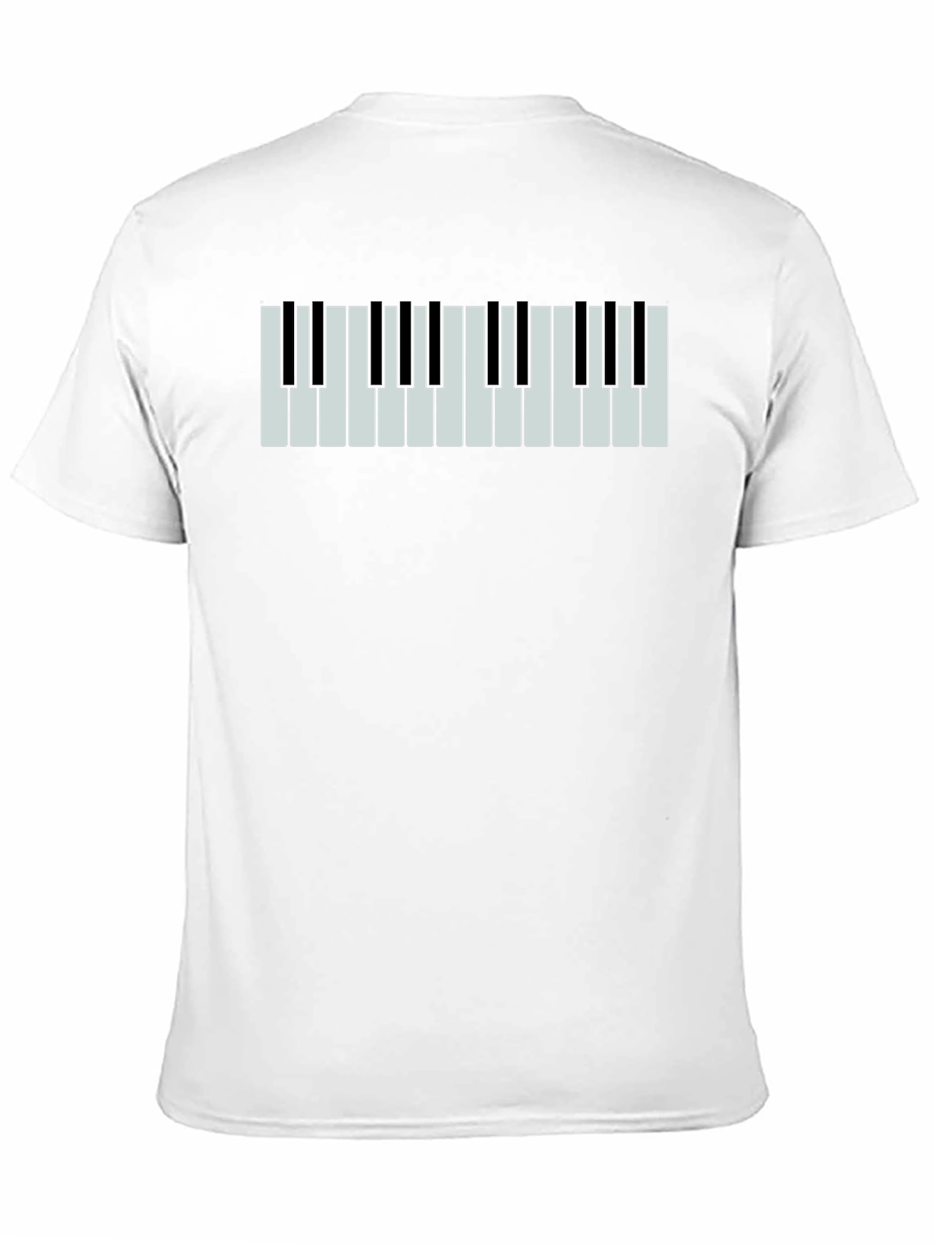 Piano Keys Graphic Print Black T-Shirt