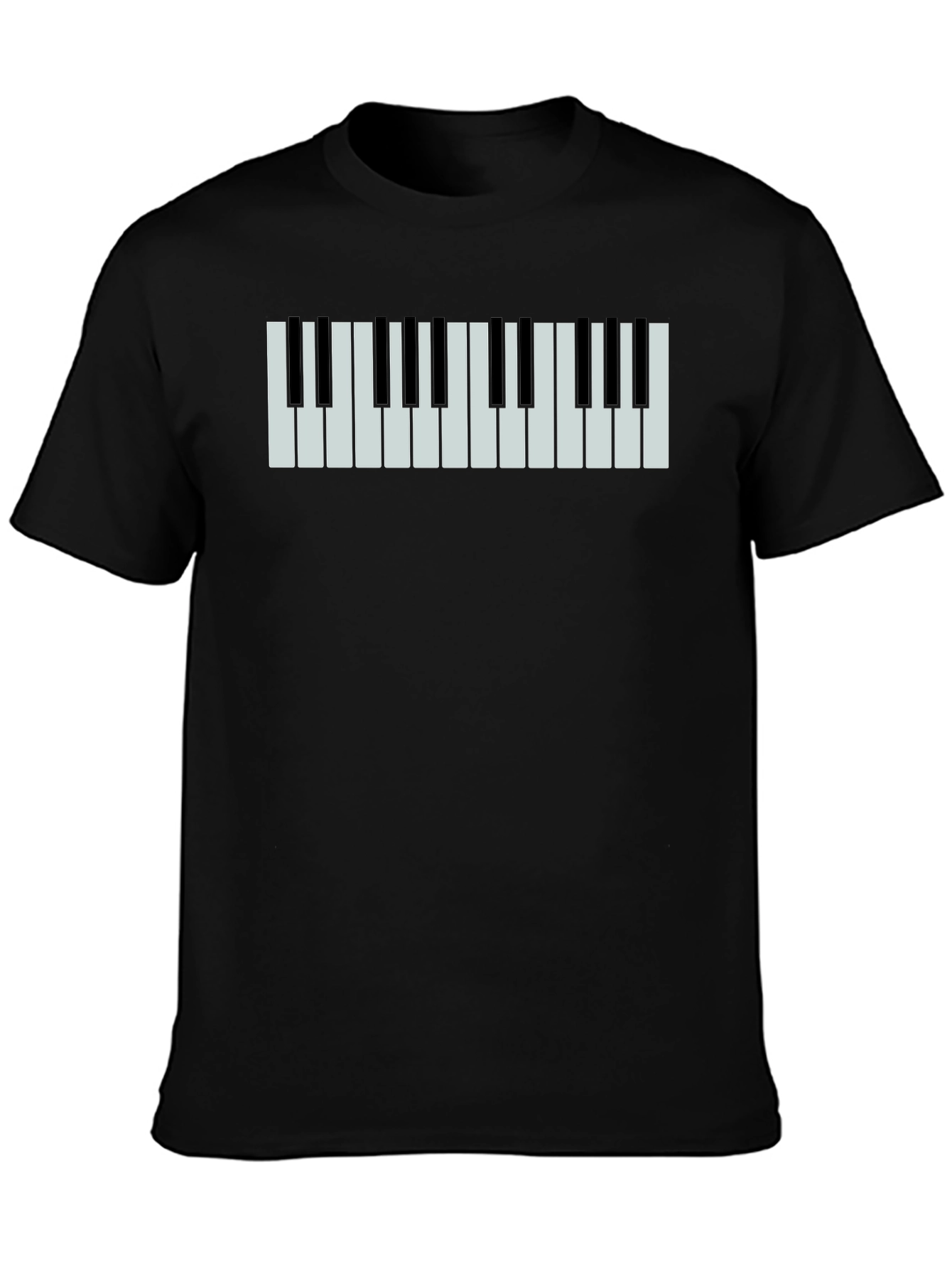 Piano Keys Graphic Print Black T-Shirt