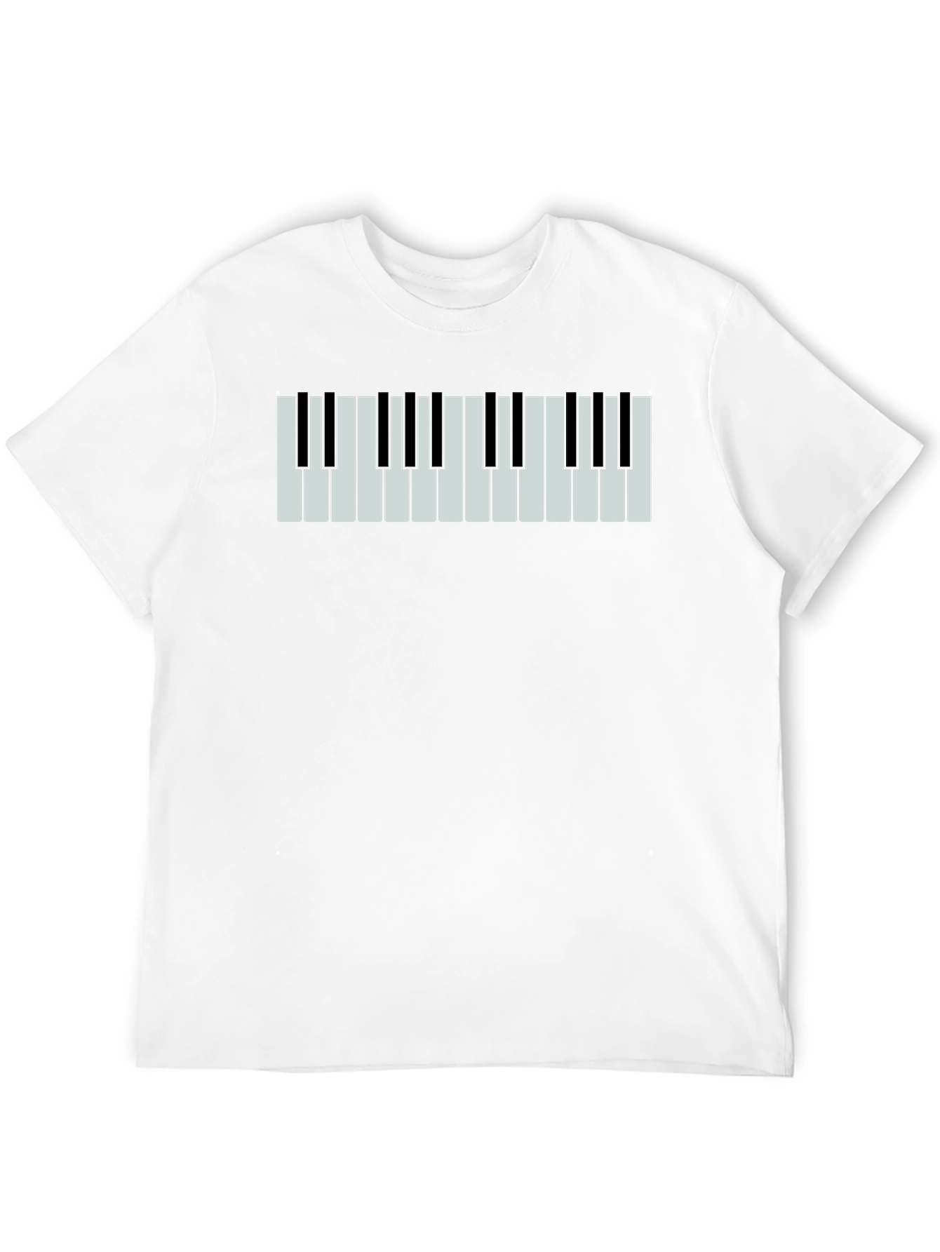 Piano Keys Graphic Print Black T-Shirt