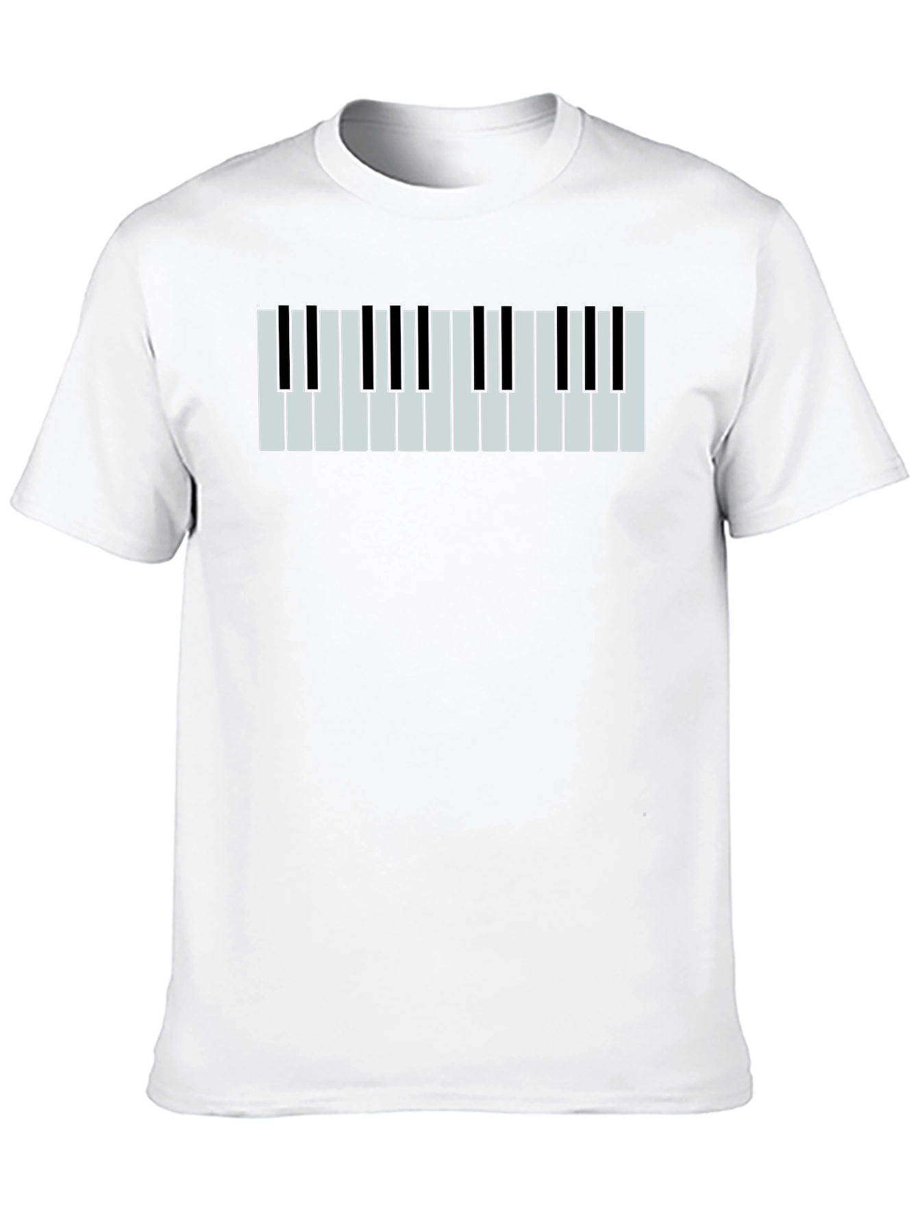 Piano Keys Graphic Print Black T-Shirt