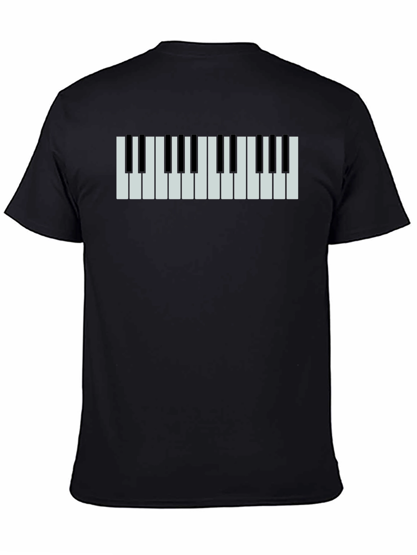 Piano Keys Graphic Print Black T-Shirt