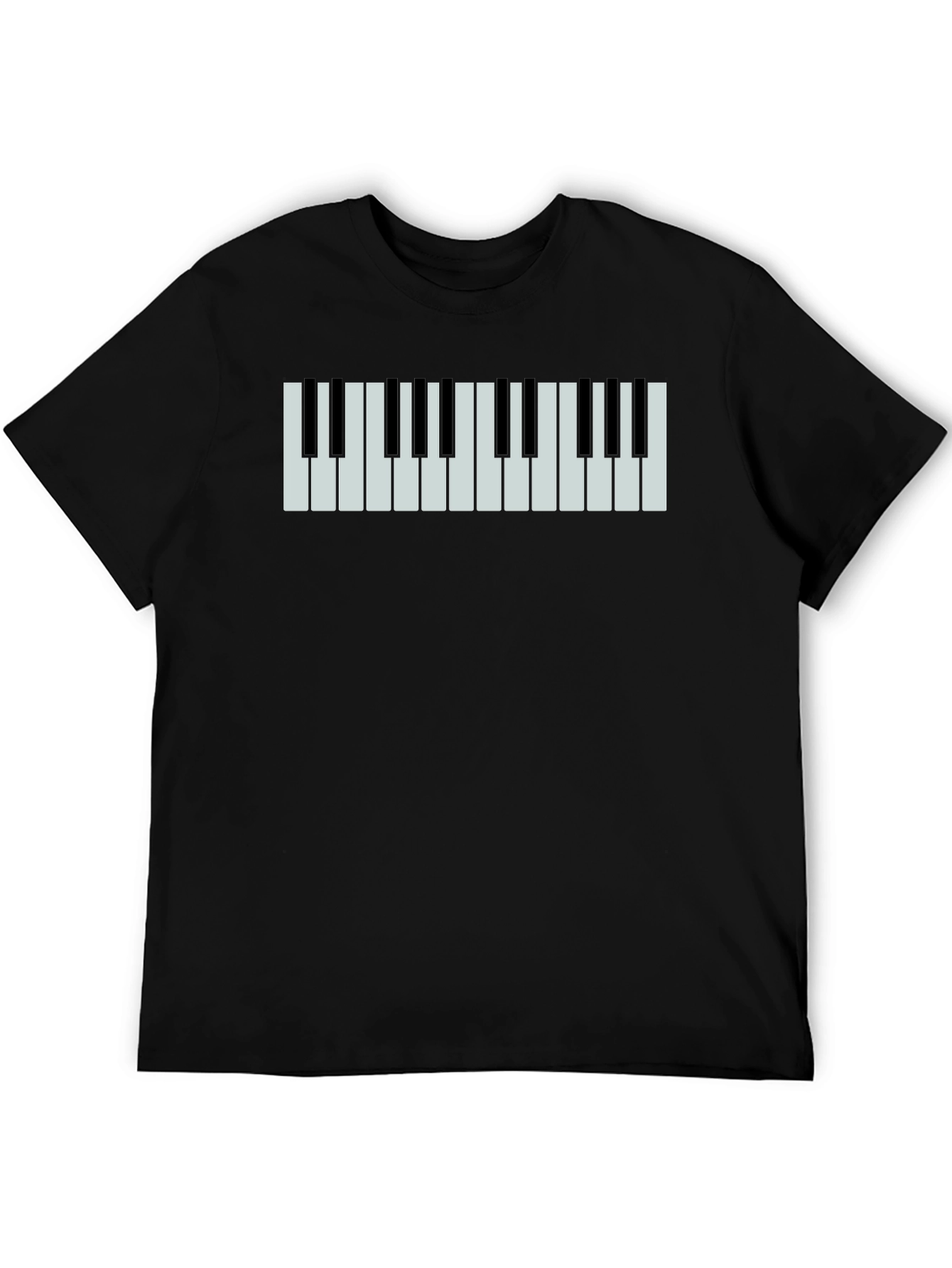 Piano Keys Graphic Print Black T-Shirt