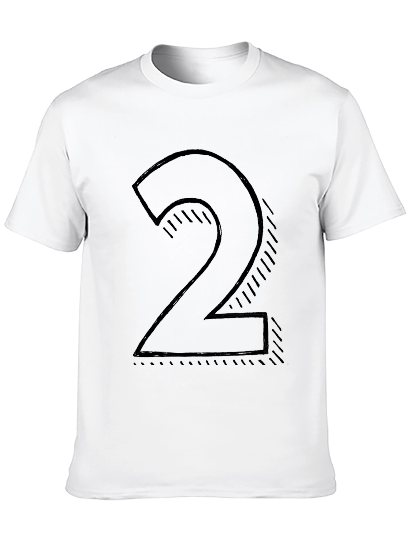 Mens Black T-shirt with Number 2 Graphic