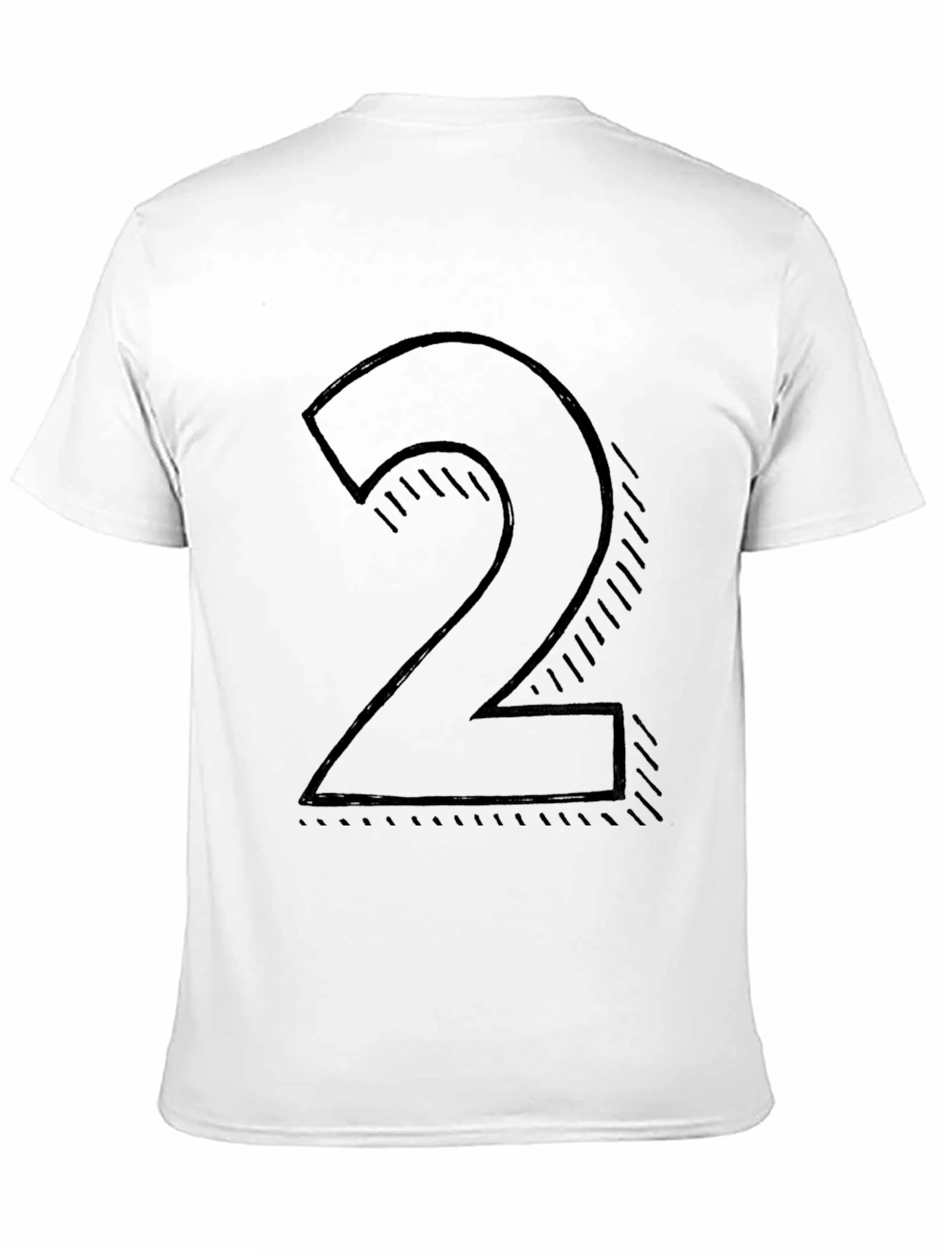 Mens Black T-shirt with Number 2 Graphic