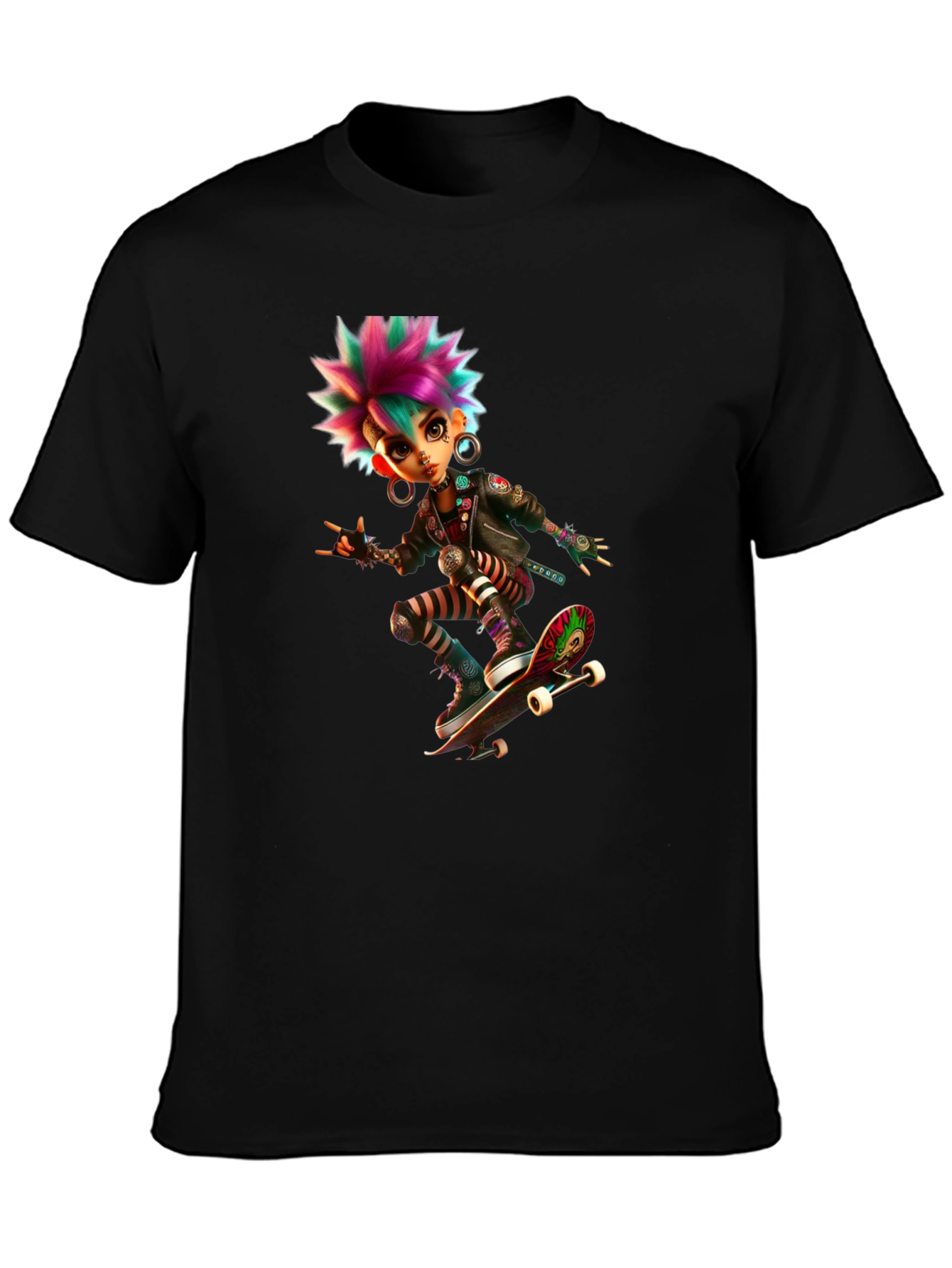 Punk Skater Graphic Tee - Bold & Edgy Design