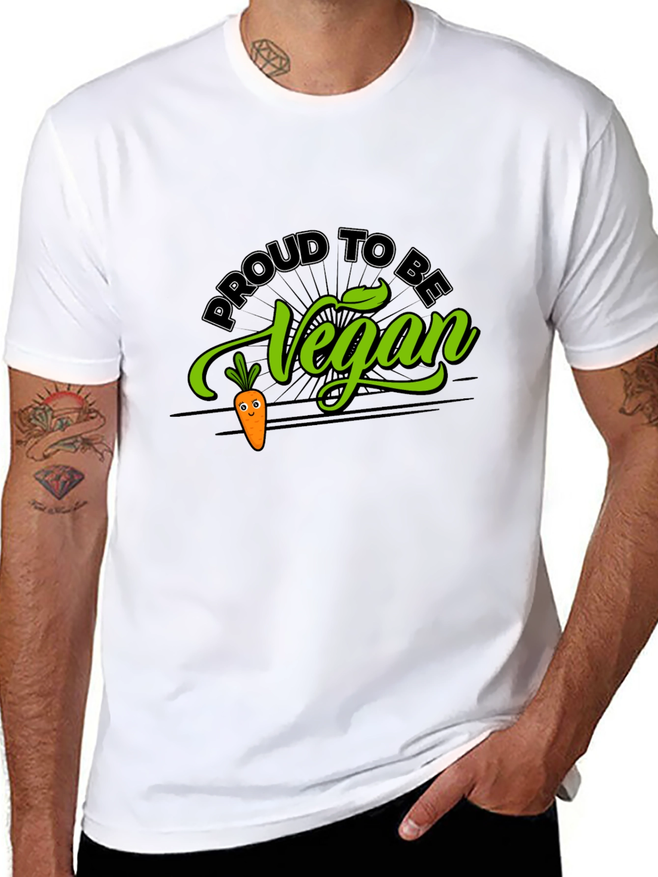 Proud To Be Vegan Graphic Tee - Black