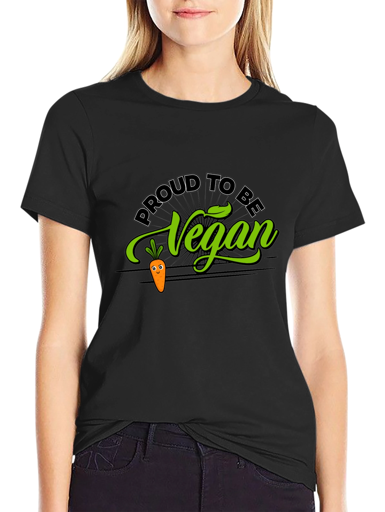 Proud To Be Vegan Graphic Tee - Black